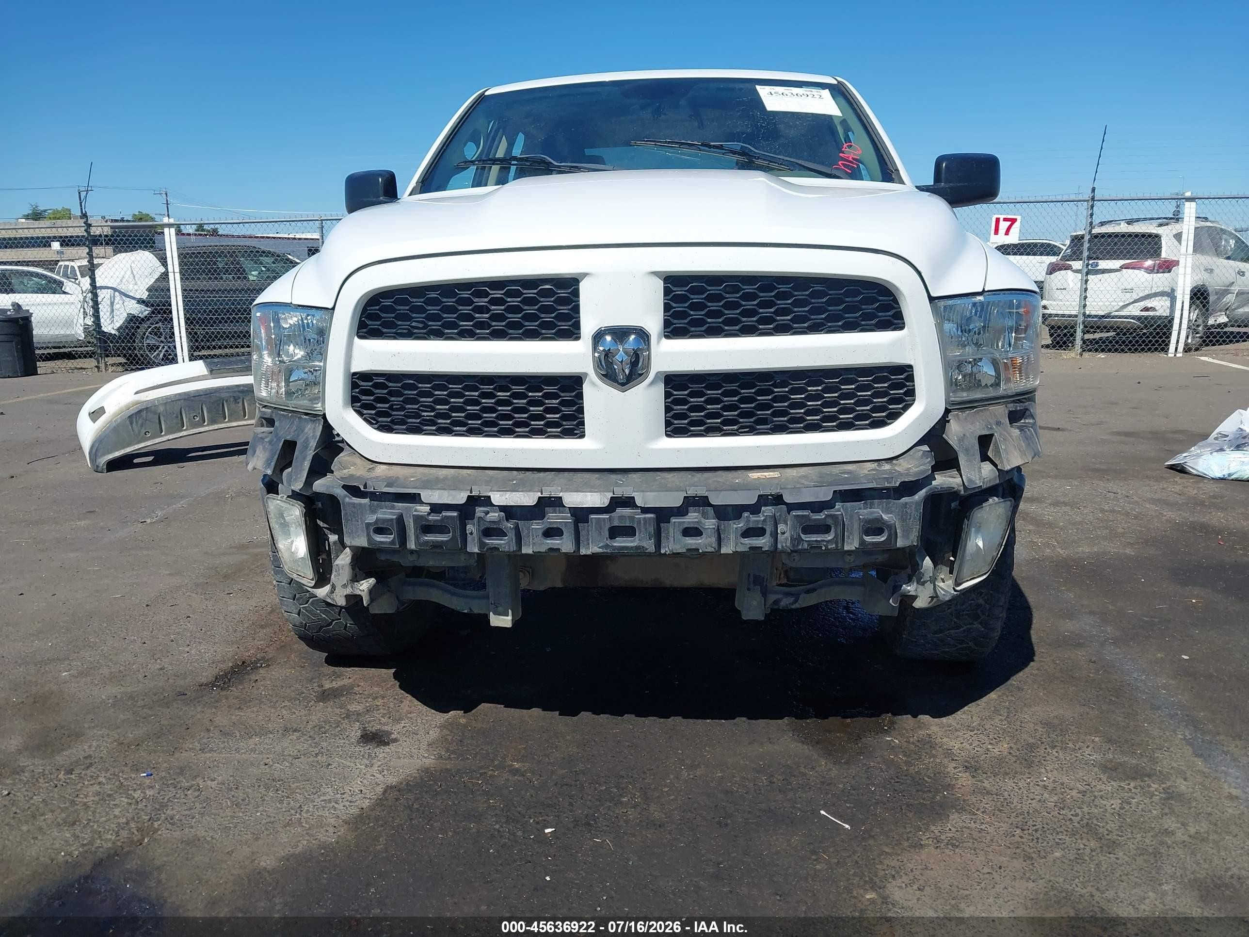 2014 Ram 1500 Express White vin: 1C6RR7KT4ES108234