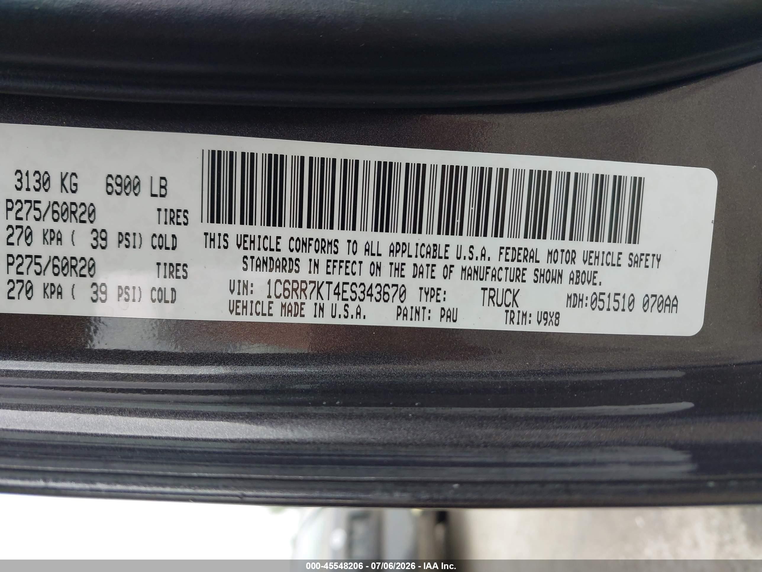 2014 Ram 1500 Express Gray vin: 1C6RR7KT4ES343670