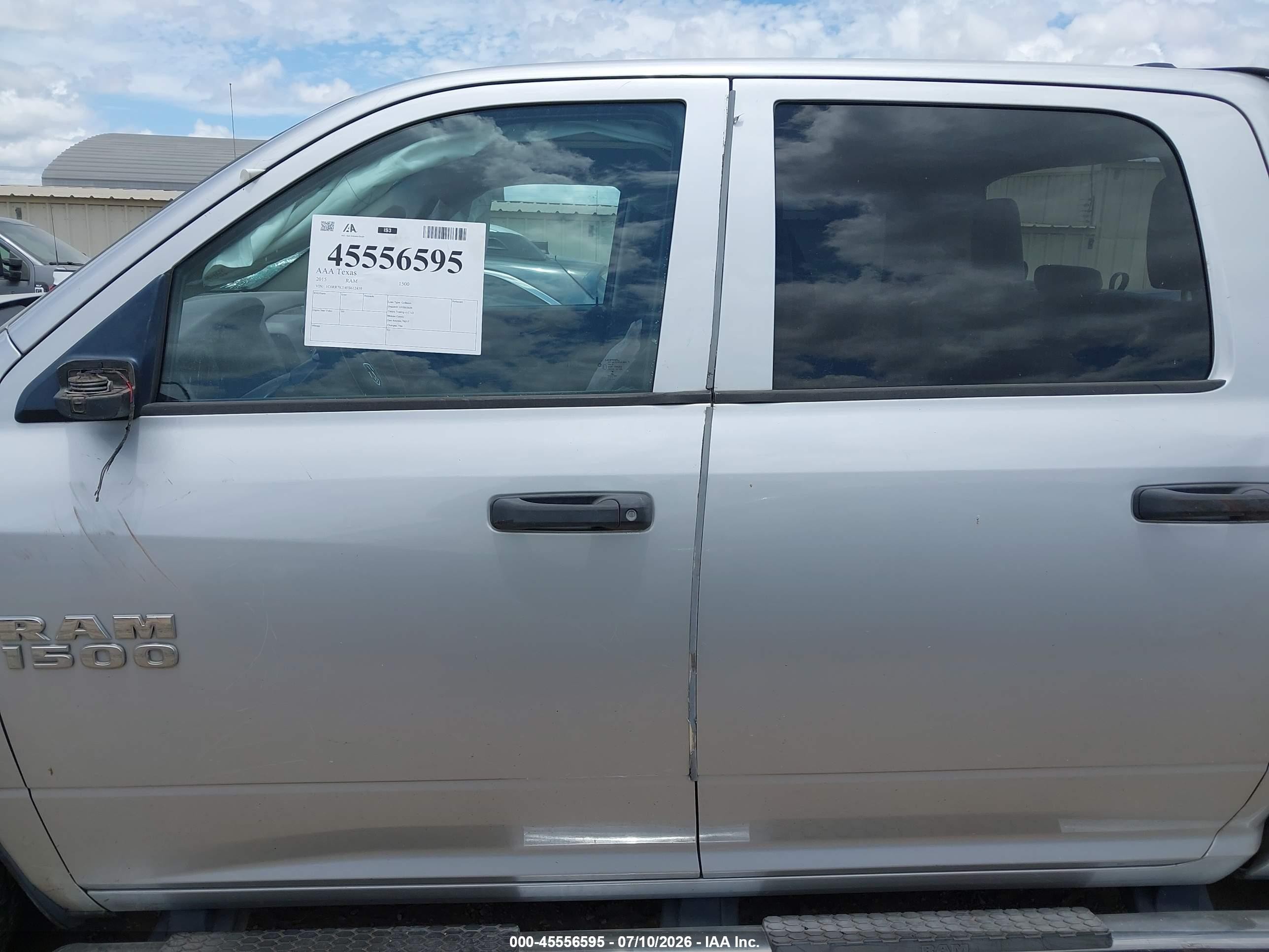2015 Ram 1500 Tradesman Silver vin: 1C6RR7KT4FS612459