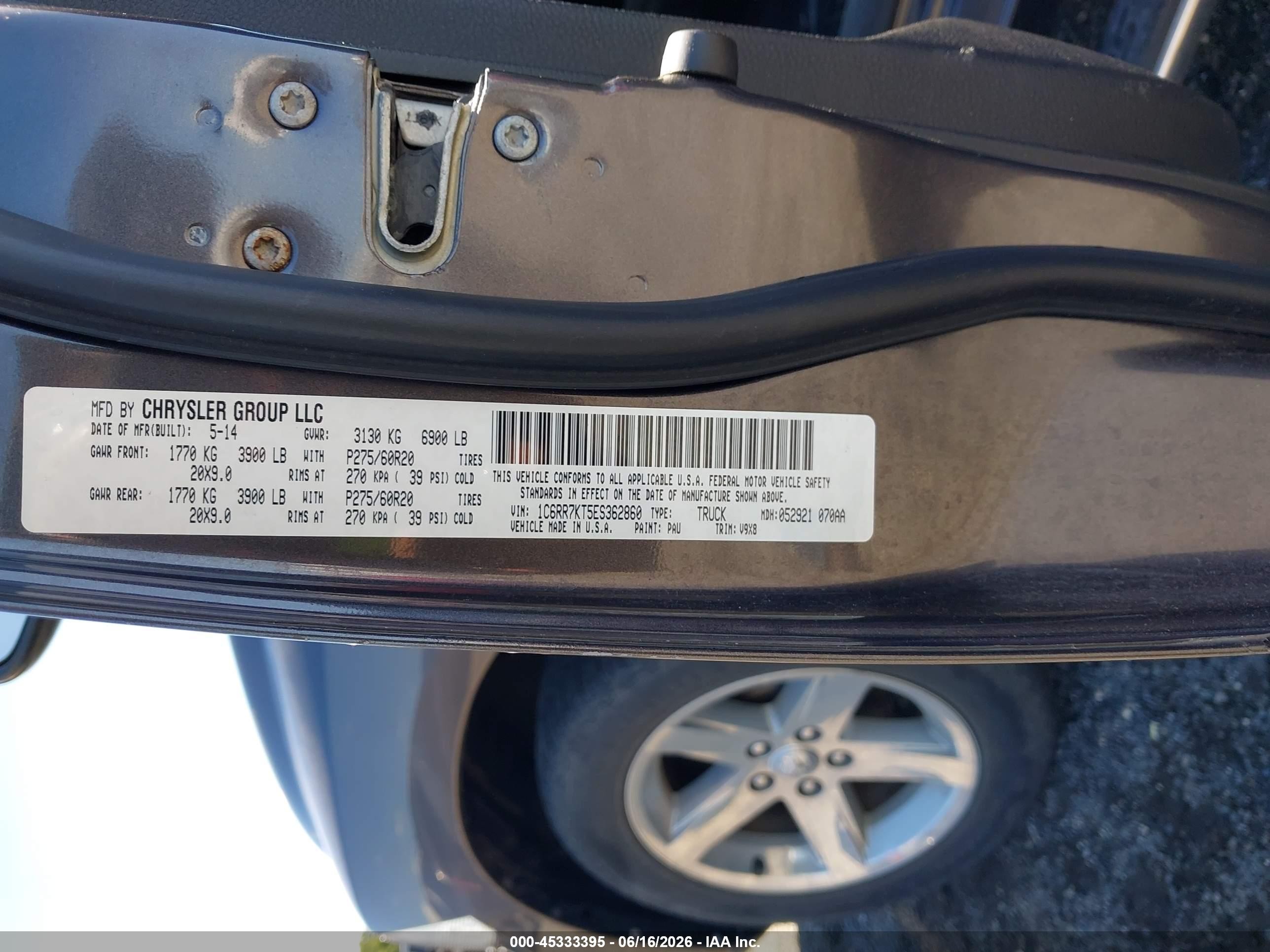 2014 Ram 1500 Express Серый vin: 1C6RR7KT5ES362860