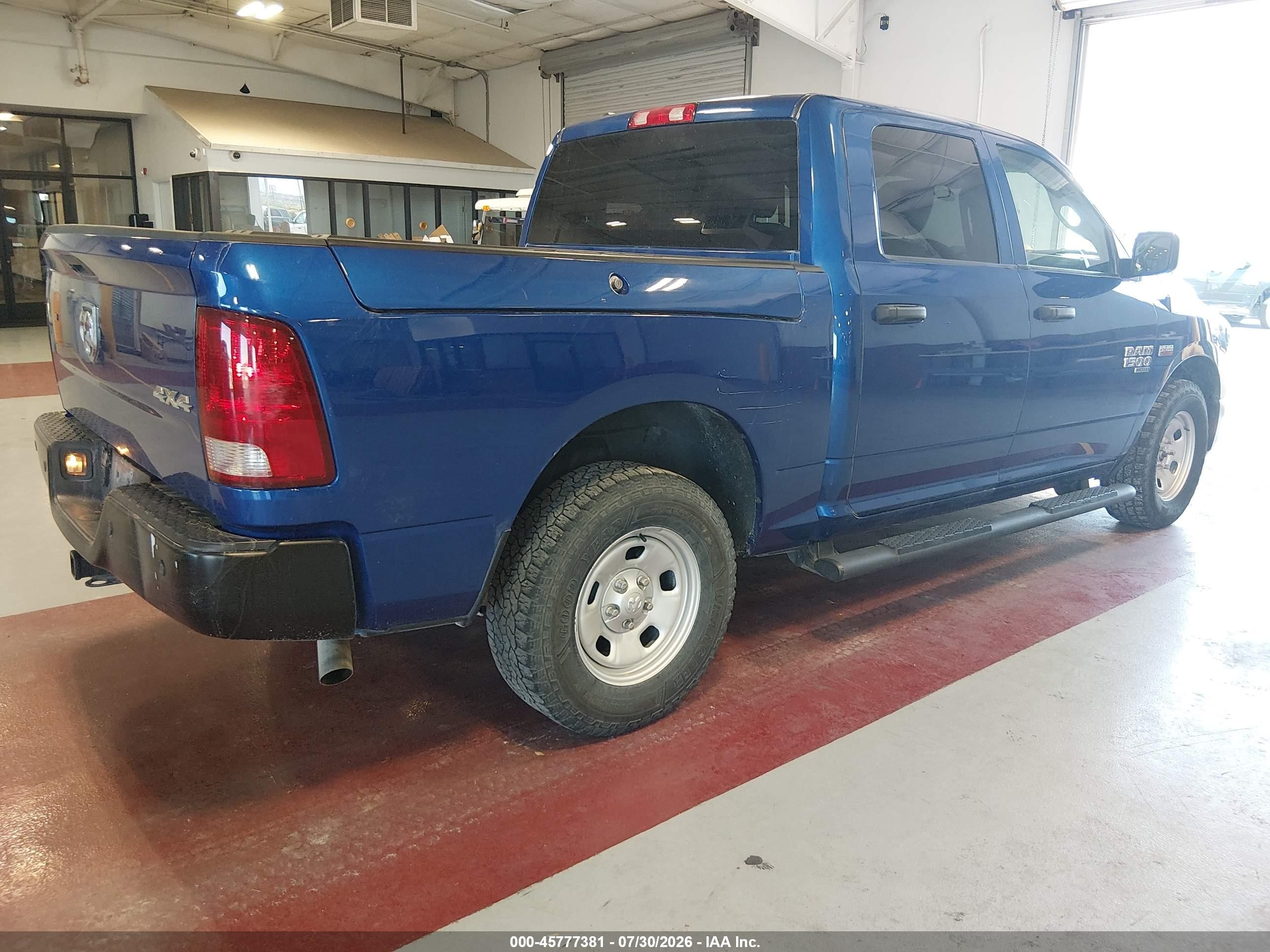 2019 Ram 1500 Classic Tradesman  4x4 5'7 Box Blue vin: 1C6RR7KT6KS641407
