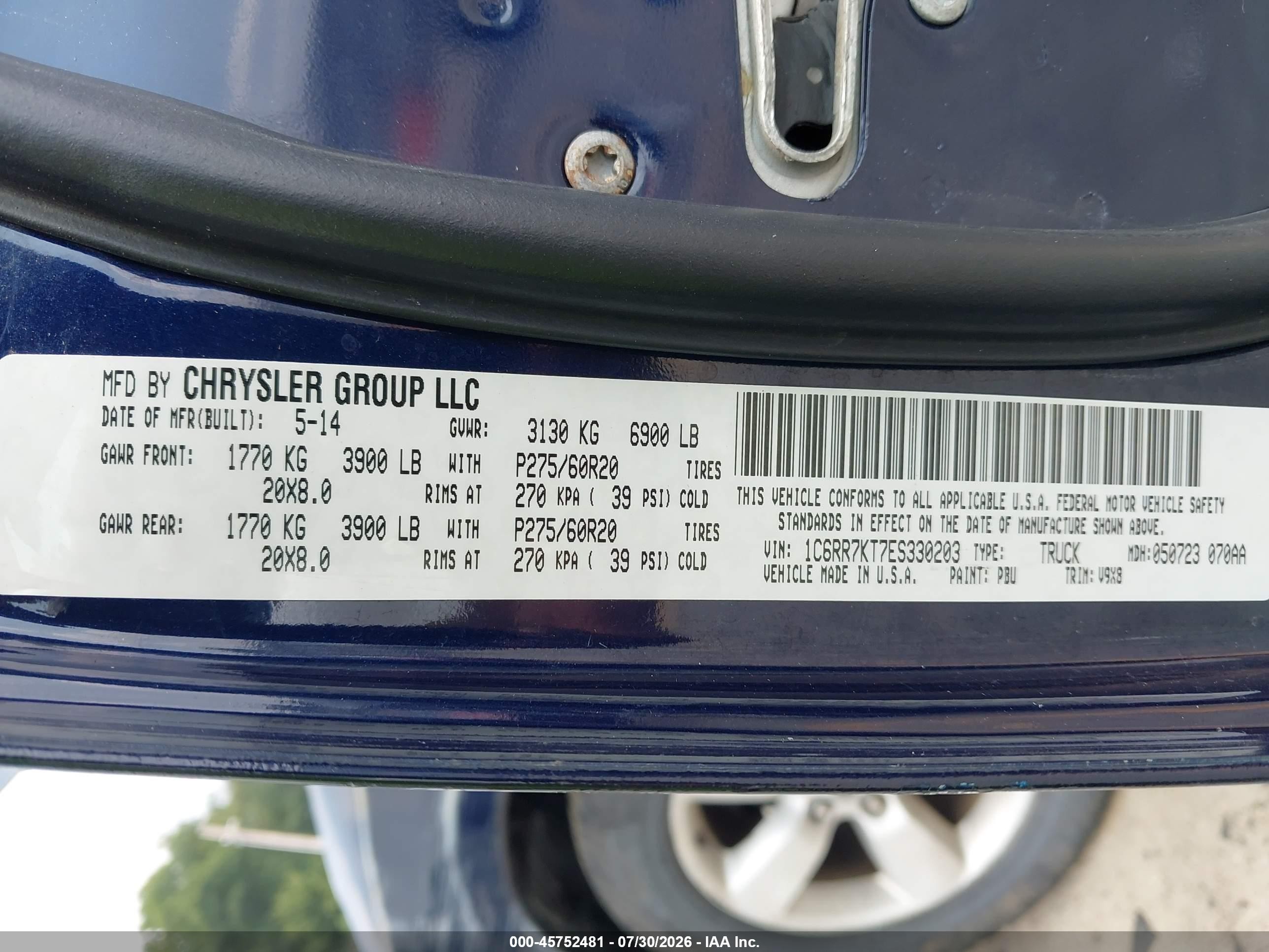 2014 Ram 1500 Express Blue vin: 1C6RR7KT7ES330203