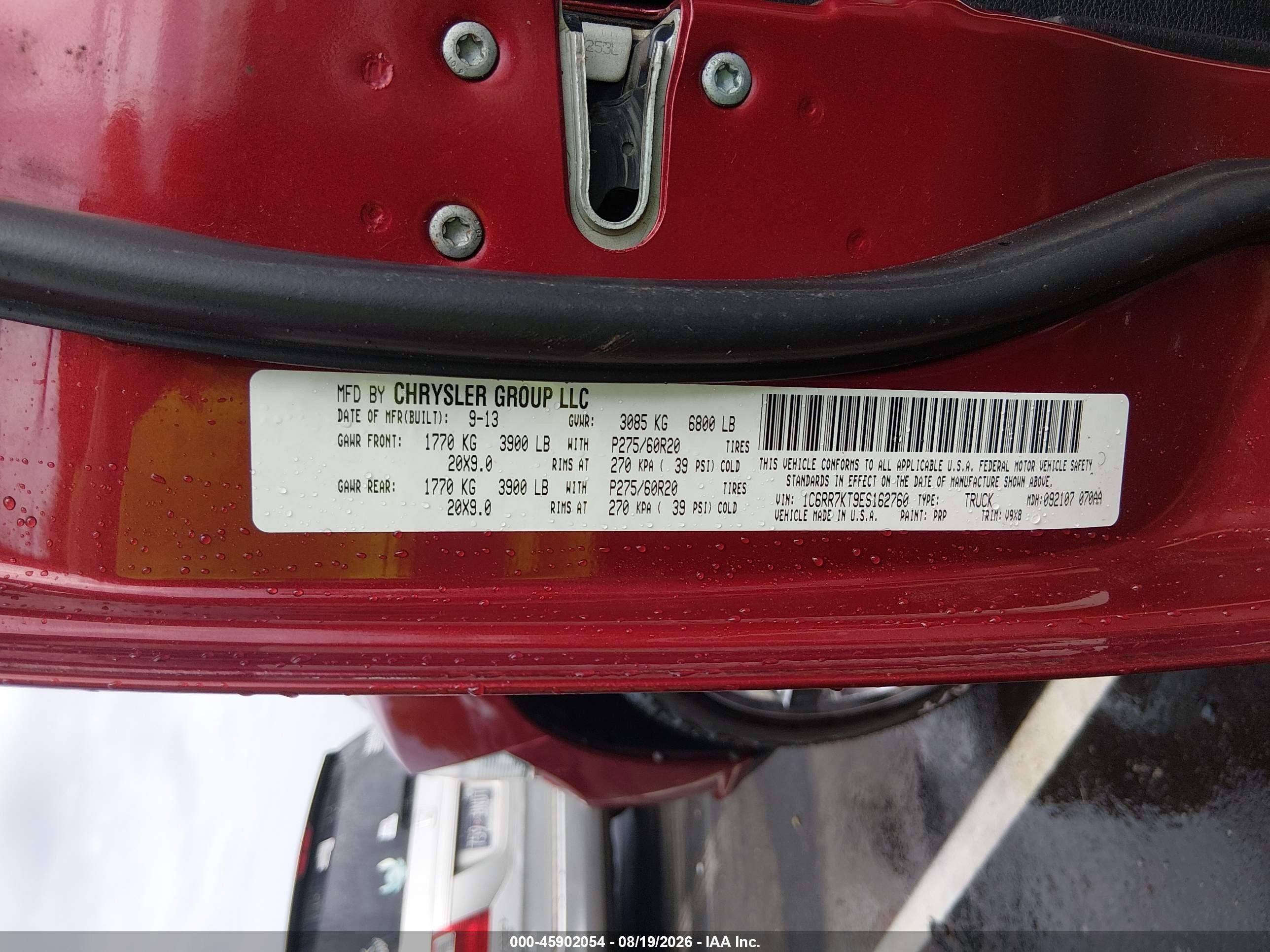 2014 Ram 1500 Express Red vin: 1C6RR7KT9ES162760