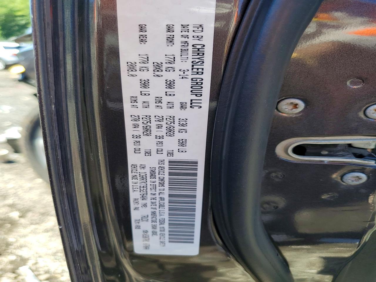 2014 Ram 1500 St Charcoal vin: 1C6RR7KT9ES276404