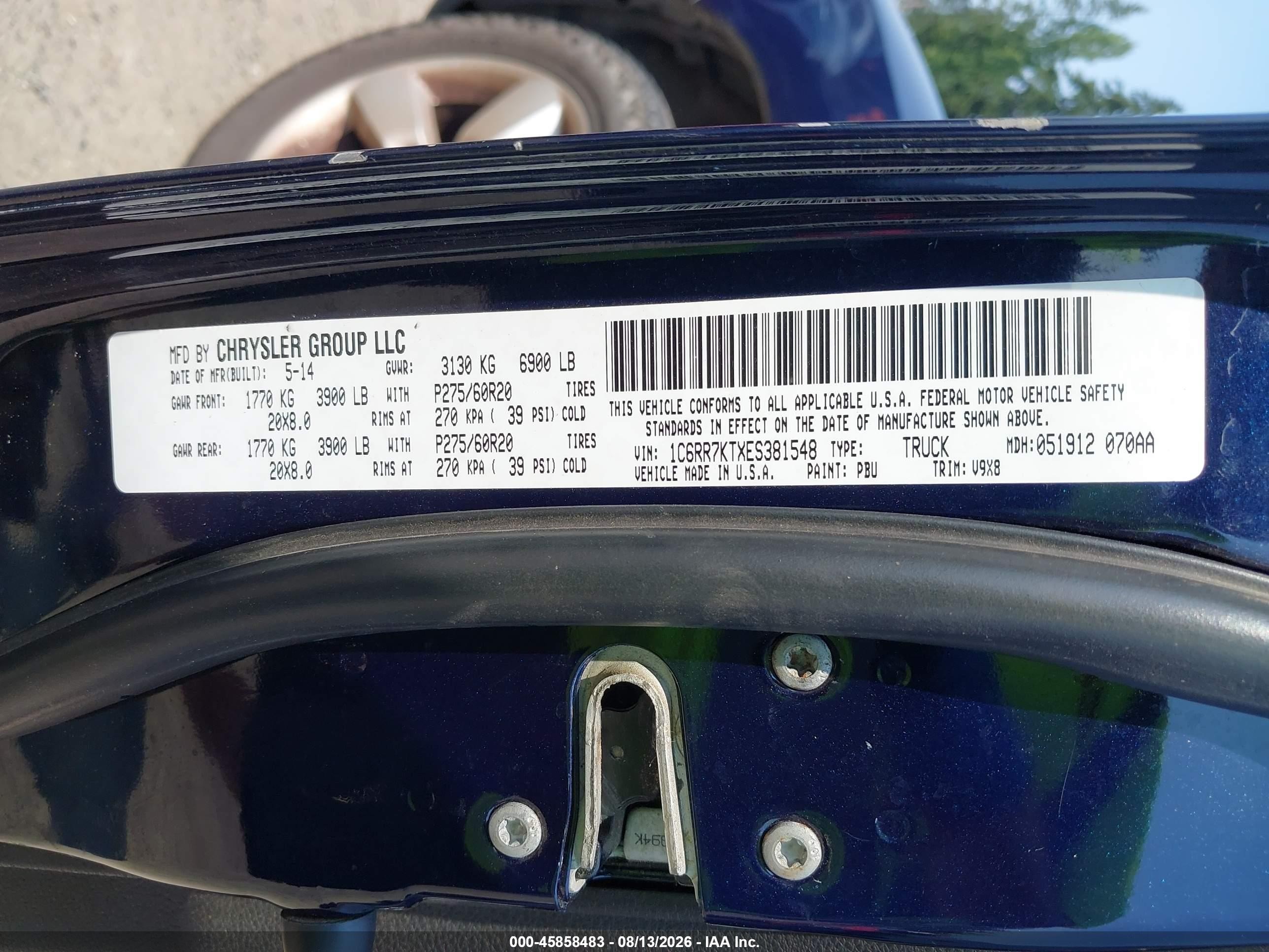 2014 Ram 1500 Express Blue vin: 1C6RR7KTXES381548