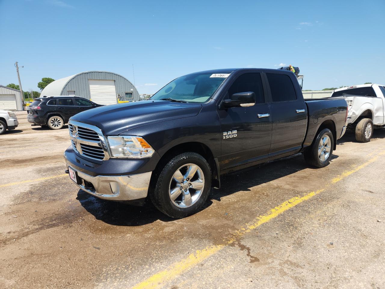 2015 Ram 1500 Slt Gray vin: 1C6RR7LG1FS671664 Damage: Left Front Door, Dent(S) W/ Paint Dmg, 2 To 3 Inches