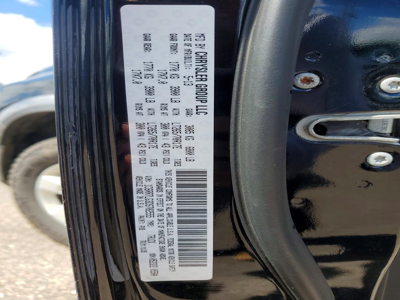 2013 Ram 1500 Slt Black vin: 1C6RR7LG3DS702555