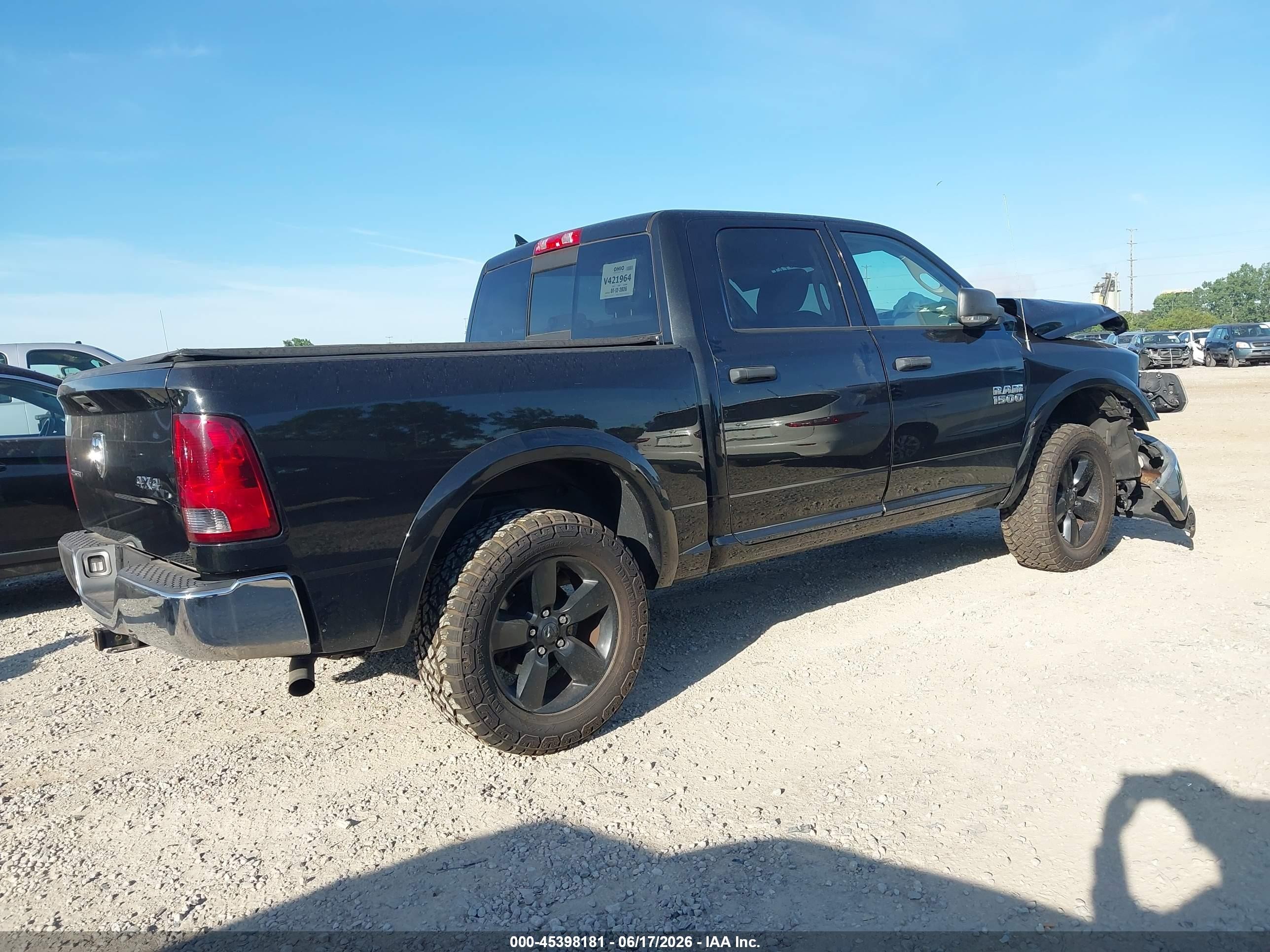 2015 Ram 1500 Outdoorsman Black vin: 1C6RR7LG5FS626484