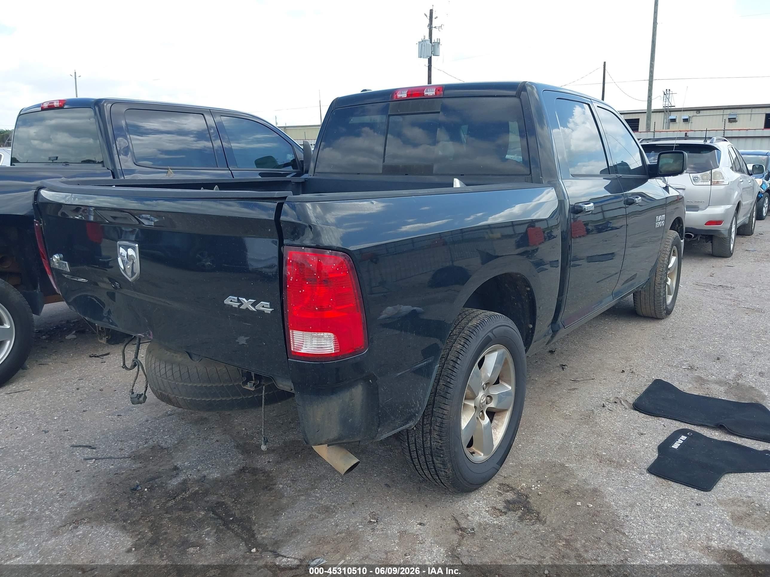 2014 Ram 1500 Big Horn Черный vin: 1C6RR7LG8ES386314