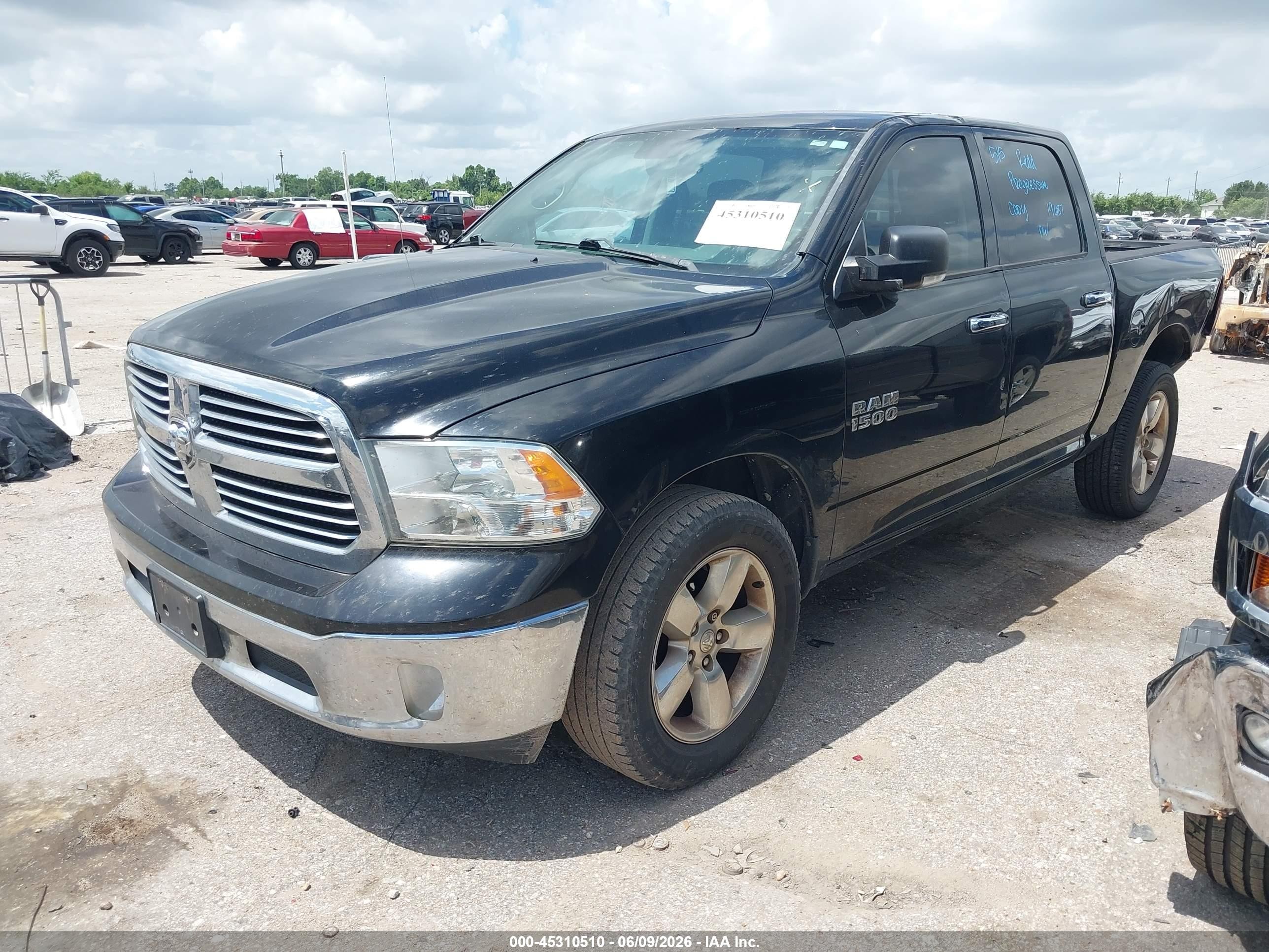 2014 Ram 1500 Big Horn Черный vin: 1C6RR7LG8ES386314
