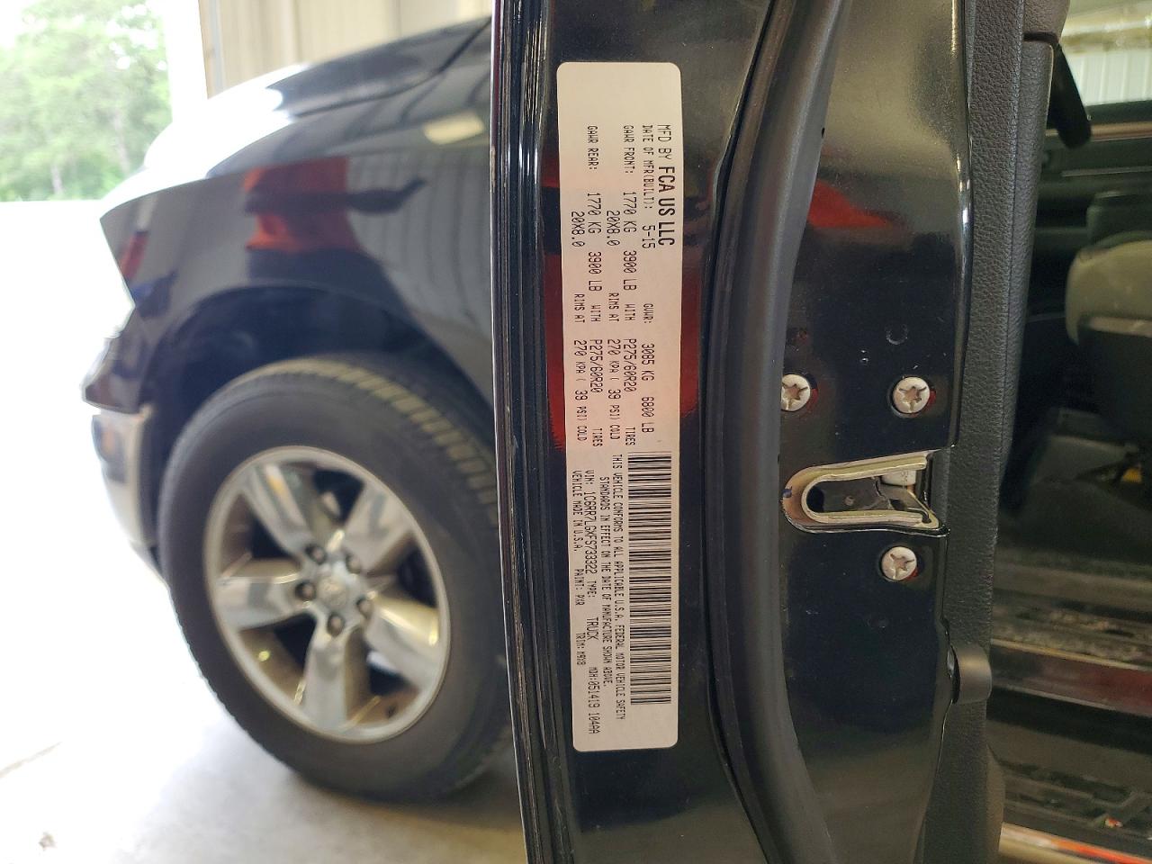 2015 Ram 1500 Slt Black vin: 1C6RR7LGXFS733322
