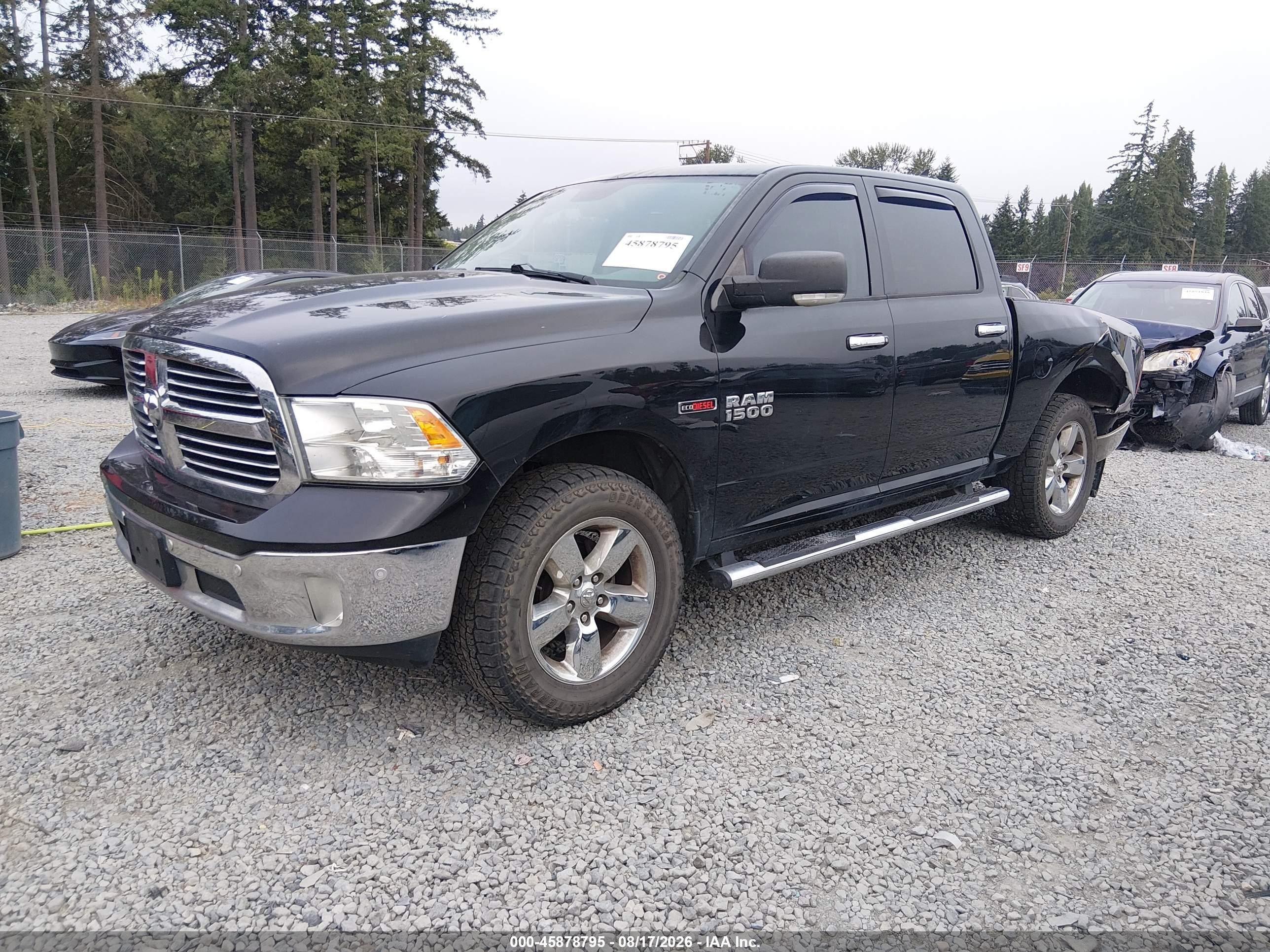 2015 Ram 1500 Big Horn Черный vin: 1C6RR7LMXFS543414