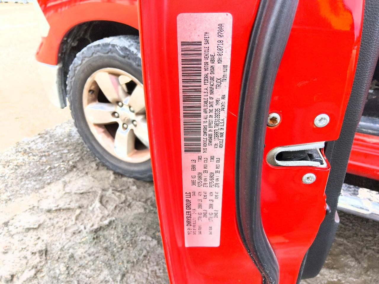 2014 Ram 1500 Slt Red vin: 1C6RR7LT0ES126535