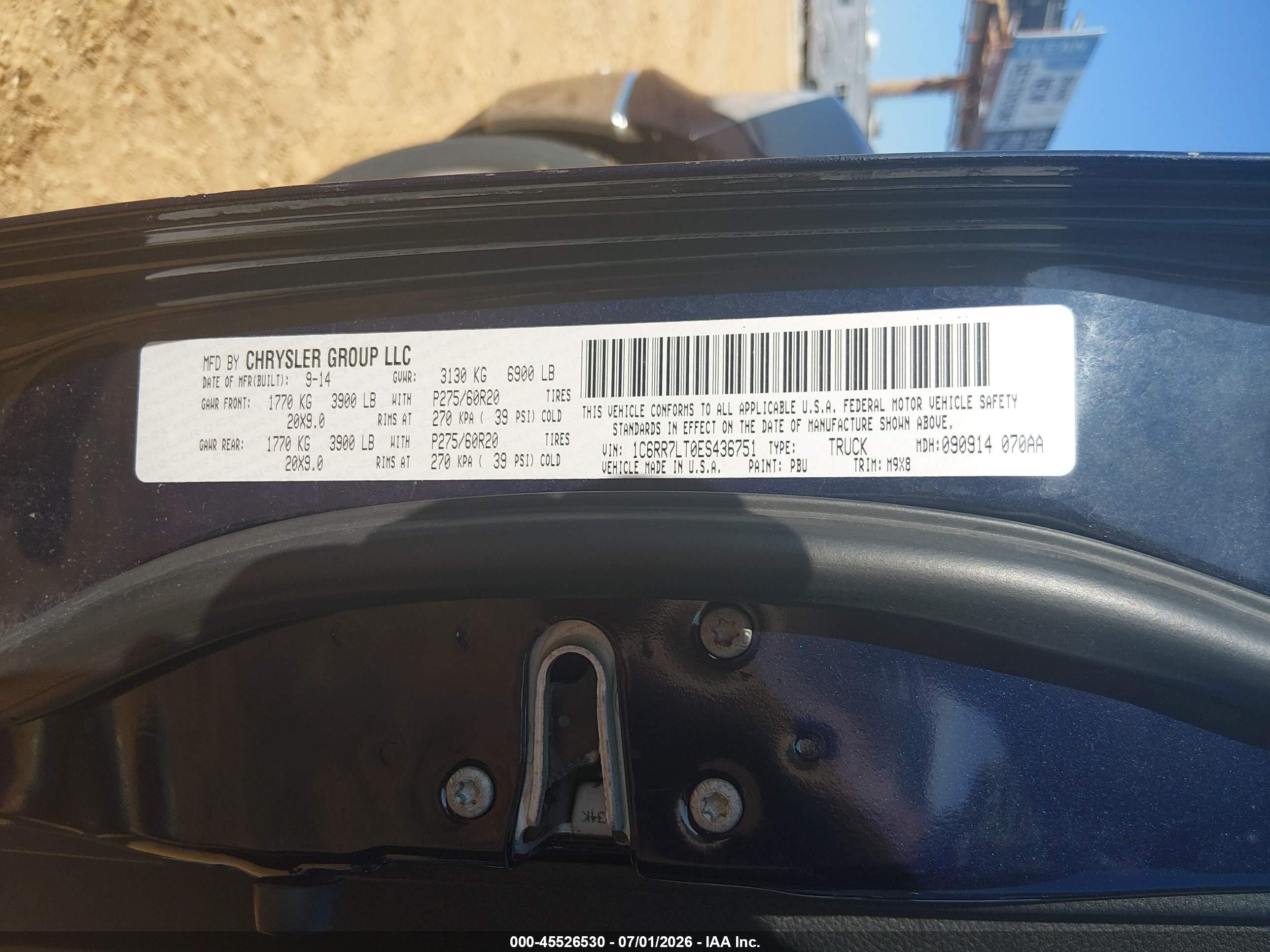 2014 Ram 1500 Big Horn Dark Blue vin: 1C6RR7LT0ES436751