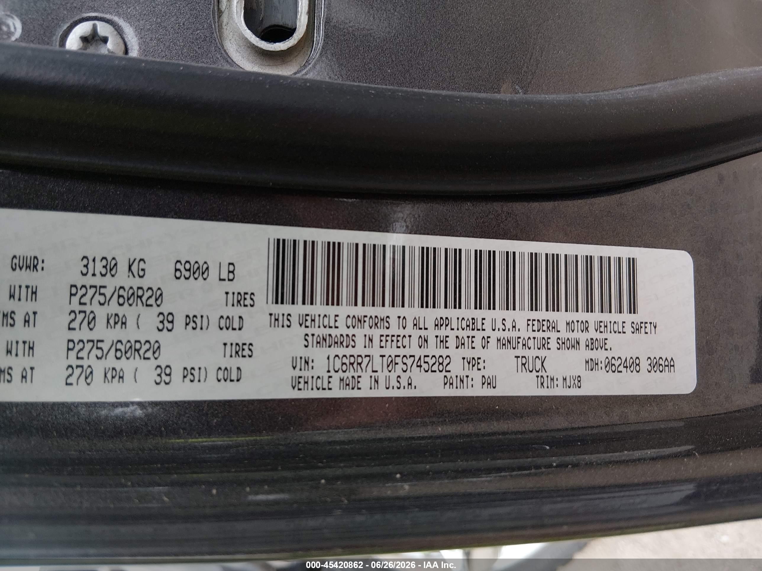 2015 Ram 1500 Big Horn Gray vin: 1C6RR7LT0FS745282