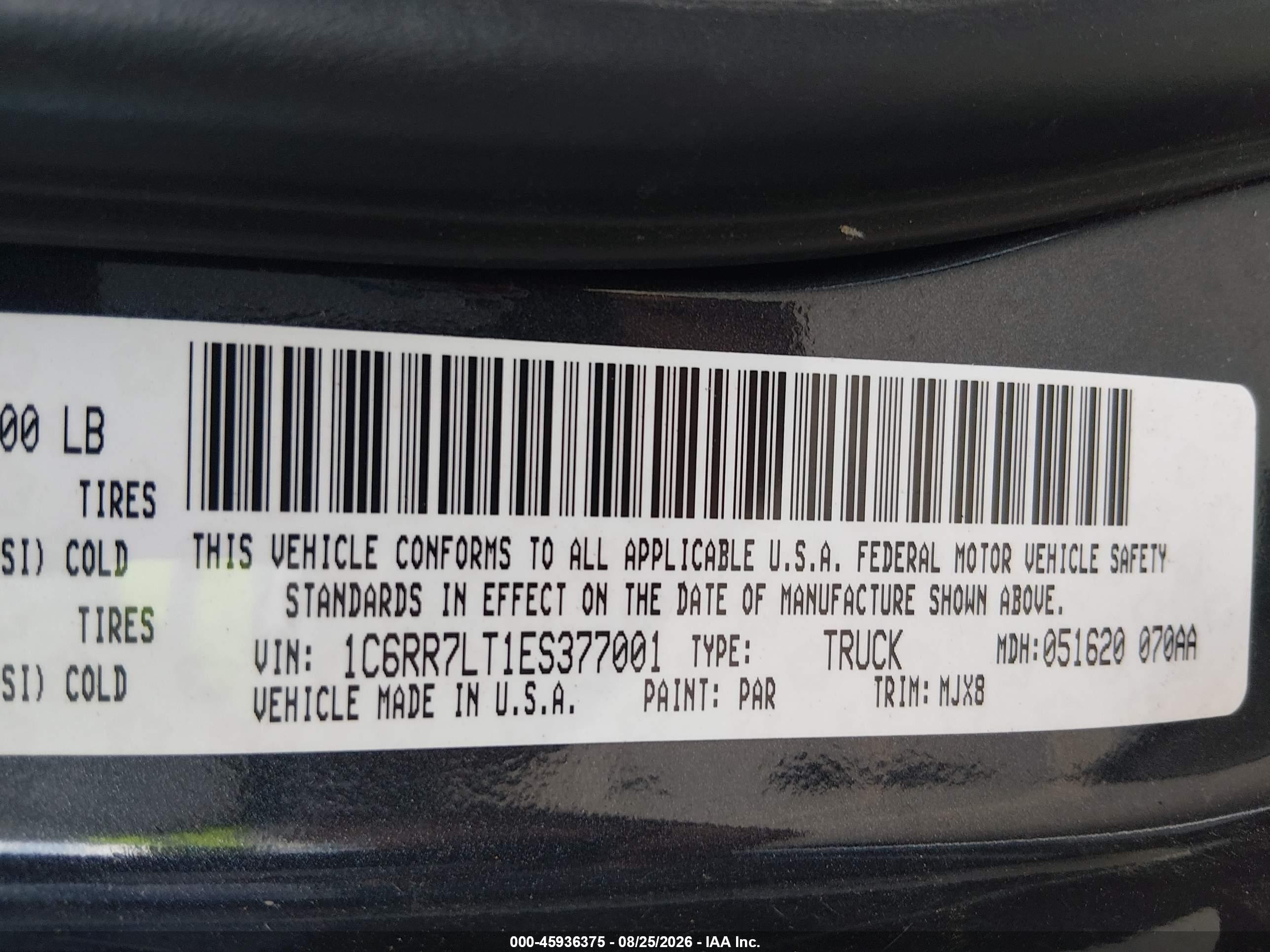 2014 Ram 1500 Big Horn Dark Blue vin: 1C6RR7LT1ES377001