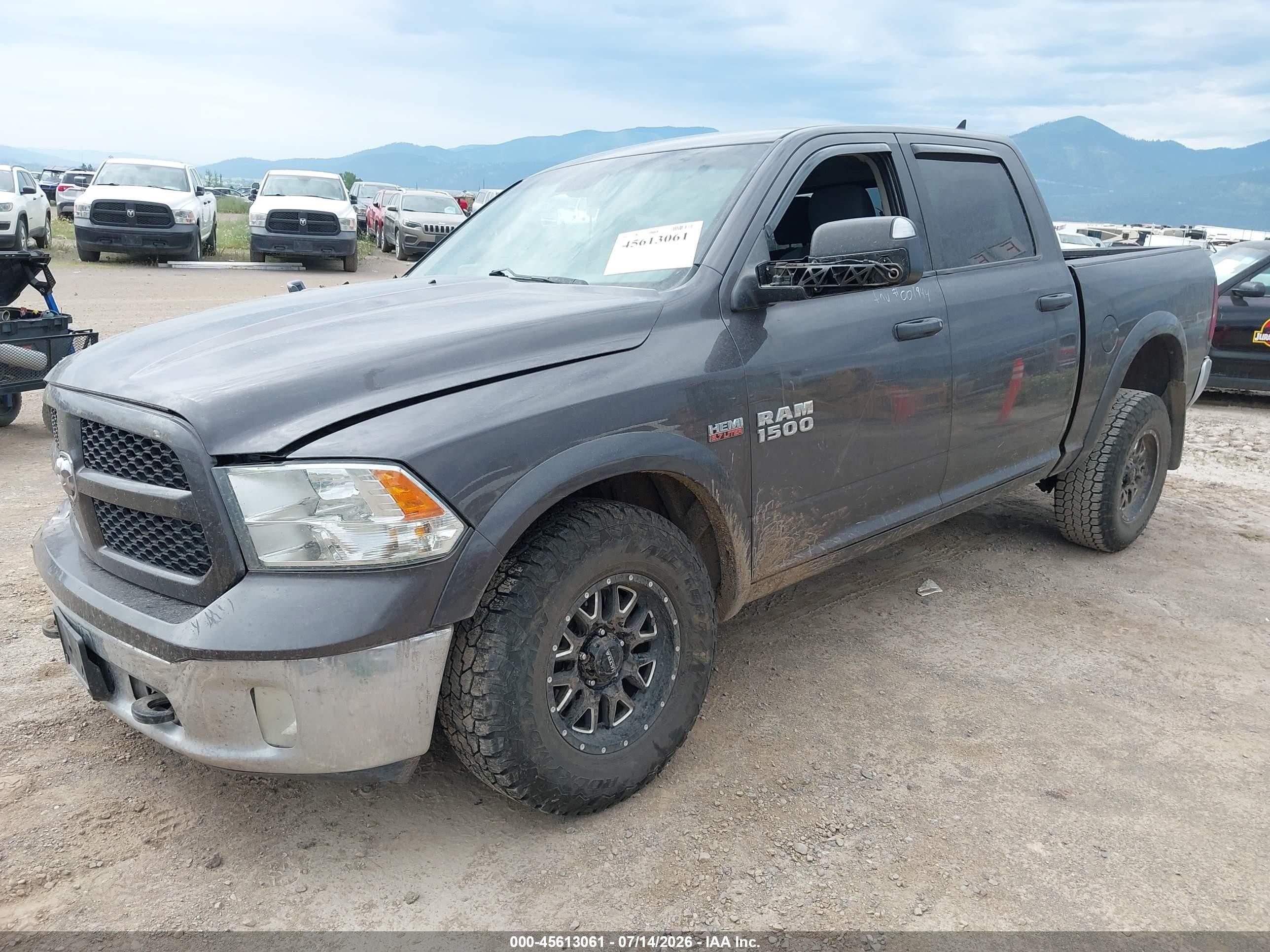 2014 Ram 1500 Outdoorsman Серый vin: 1C6RR7LT2ES451932