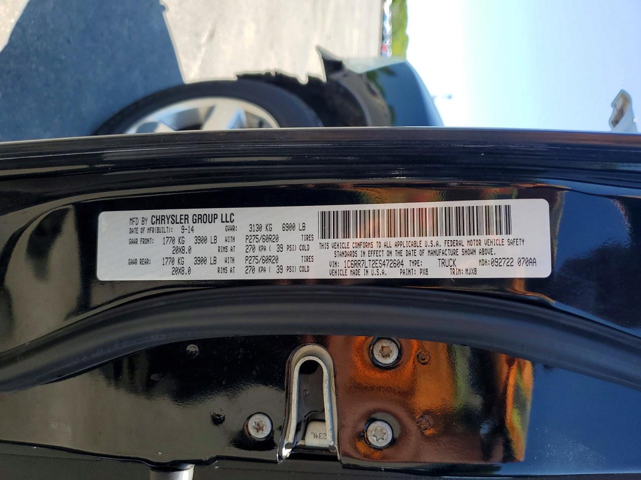 2014 Ram 1500 Slt Черный vin: 1C6RR7LT2ES472604