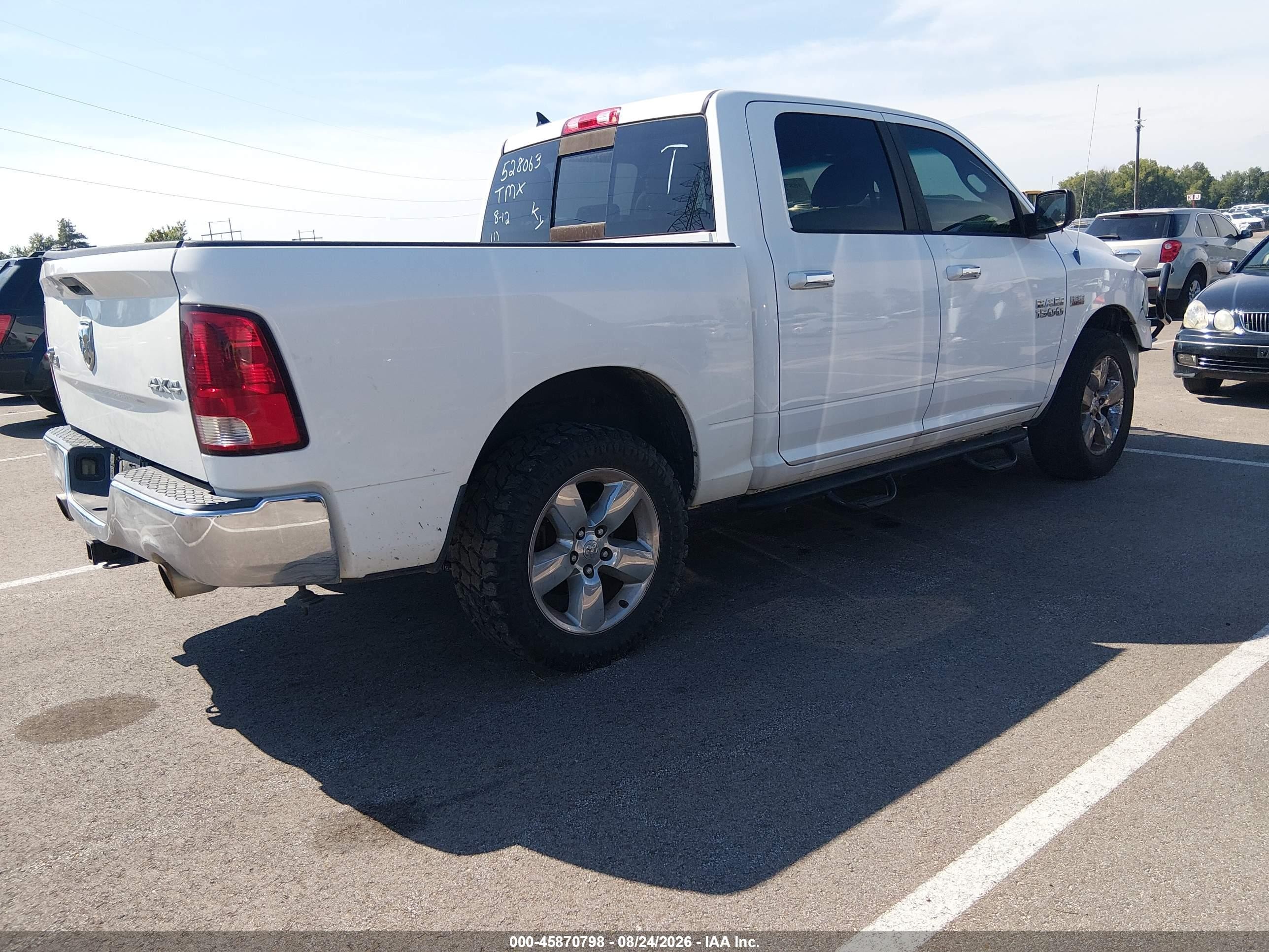 2013 Ram 1500 Big Horn White vin: 1C6RR7LT3DS528063