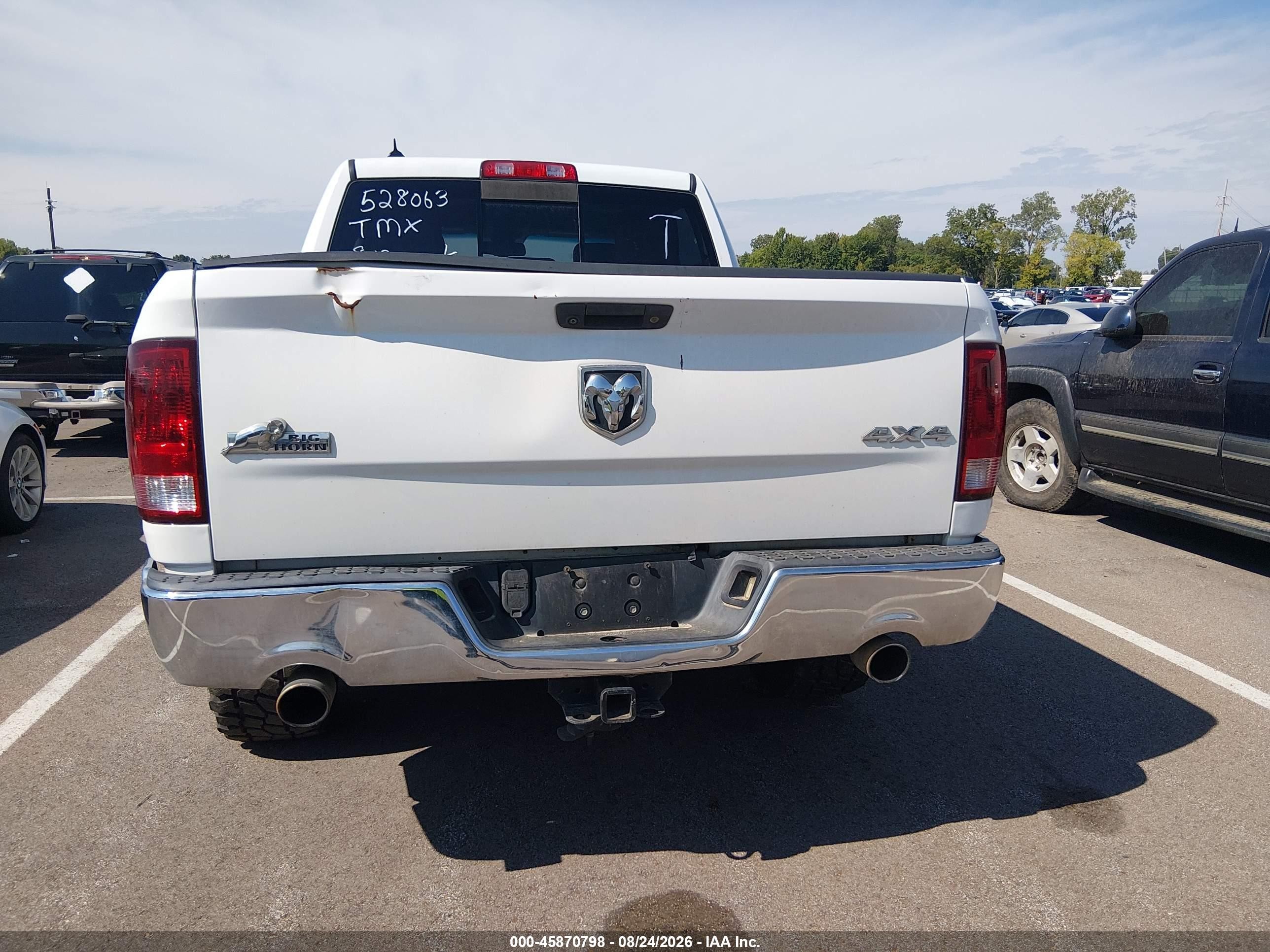 2013 Ram 1500 Big Horn White vin: 1C6RR7LT3DS528063