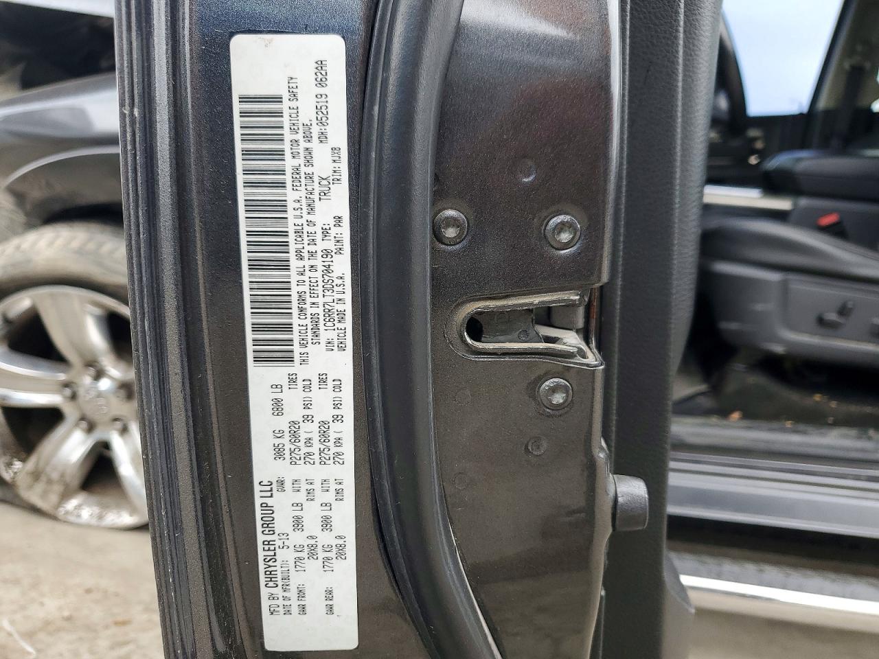 2013 Ram 1500 Slt Gray vin: 1C6RR7LT3DS704190