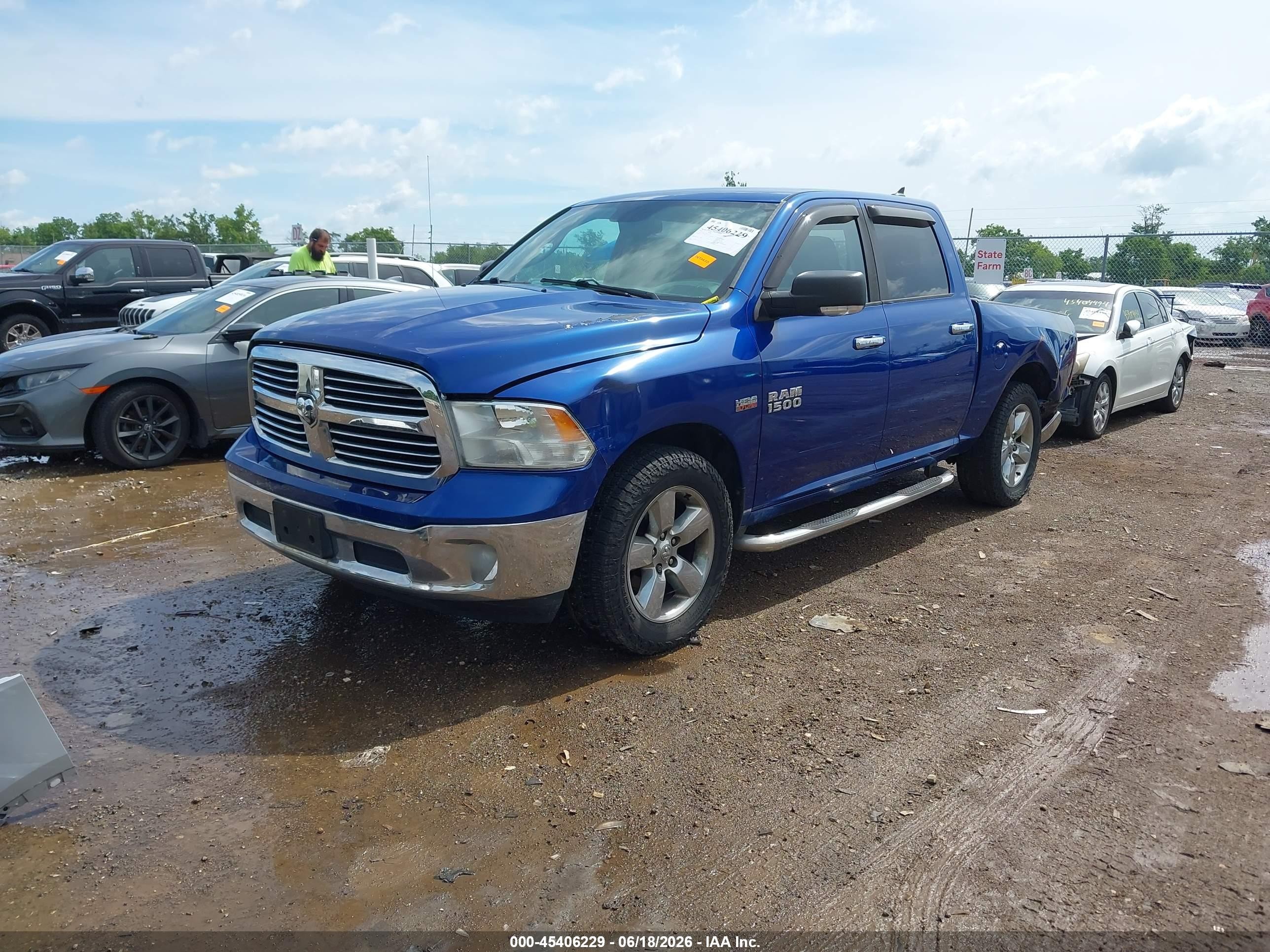 2015 Ram 1500 Big Horn Синий vin: 1C6RR7LT3FS745325