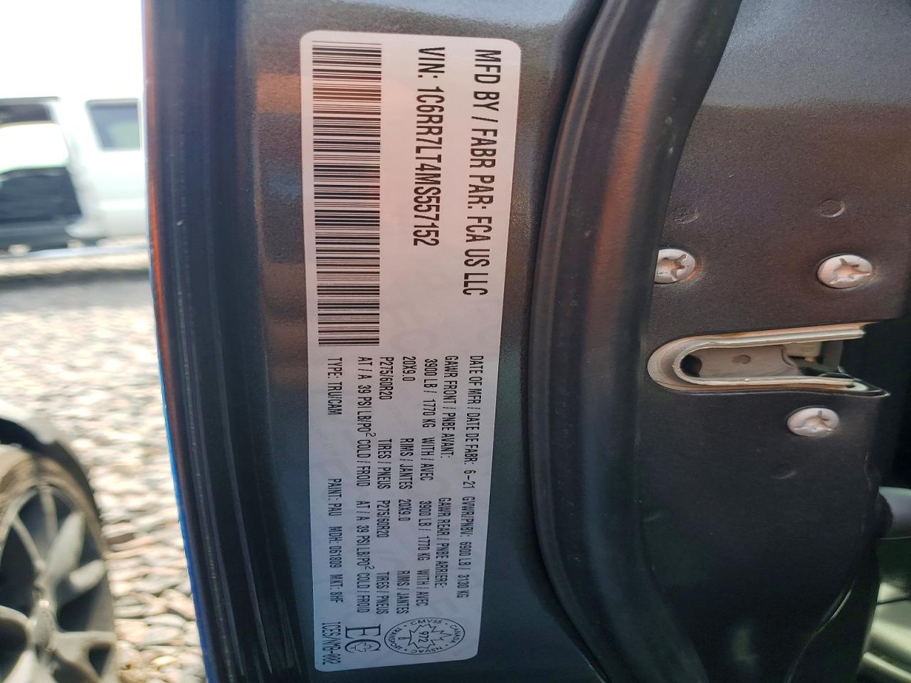 2021 Ram 1500 Classic Slt Gray vin: 1C6RR7LT4MS557152