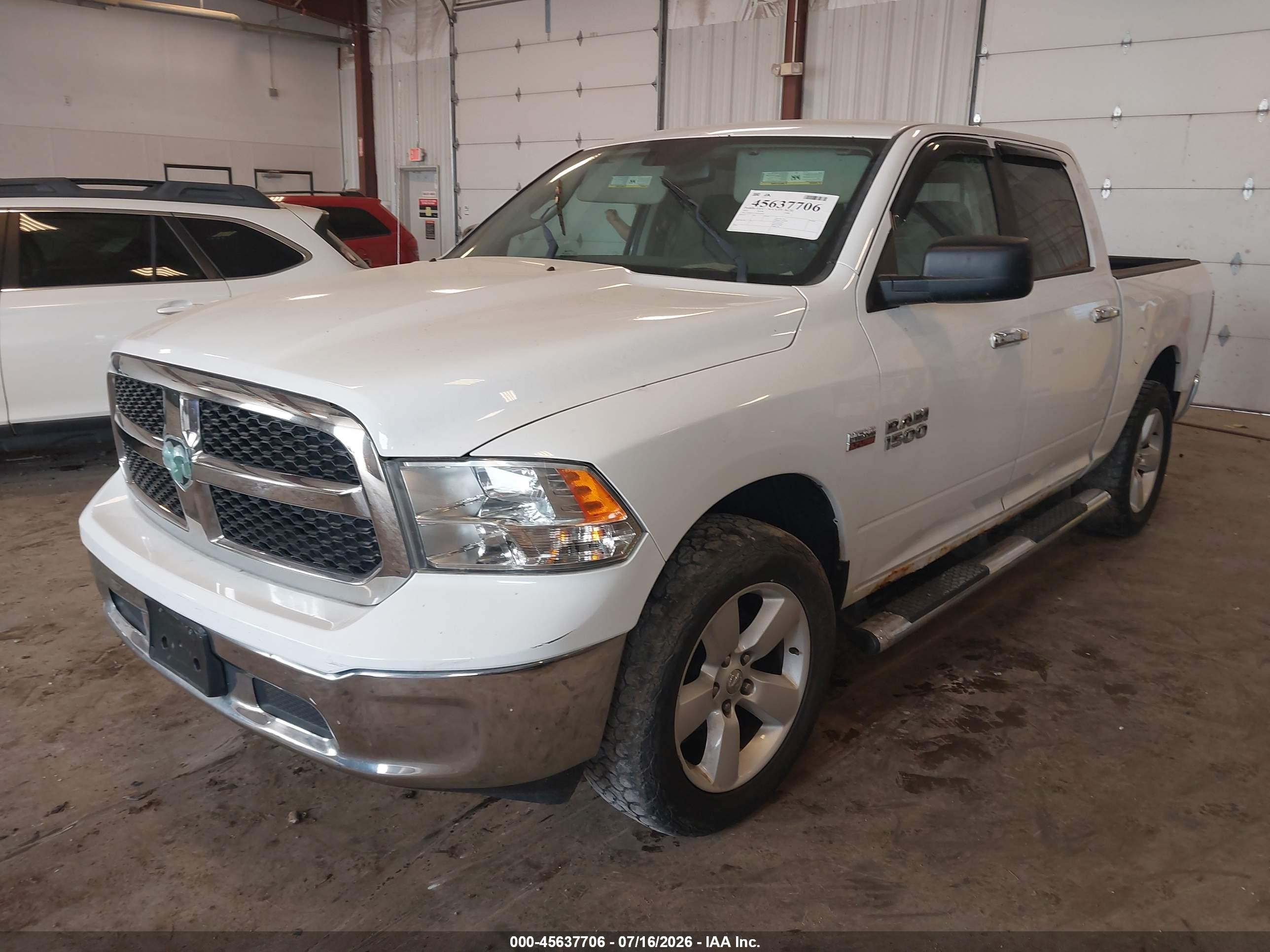 2015 Ram 1500 Slt White vin: 1C6RR7LT5FS707207