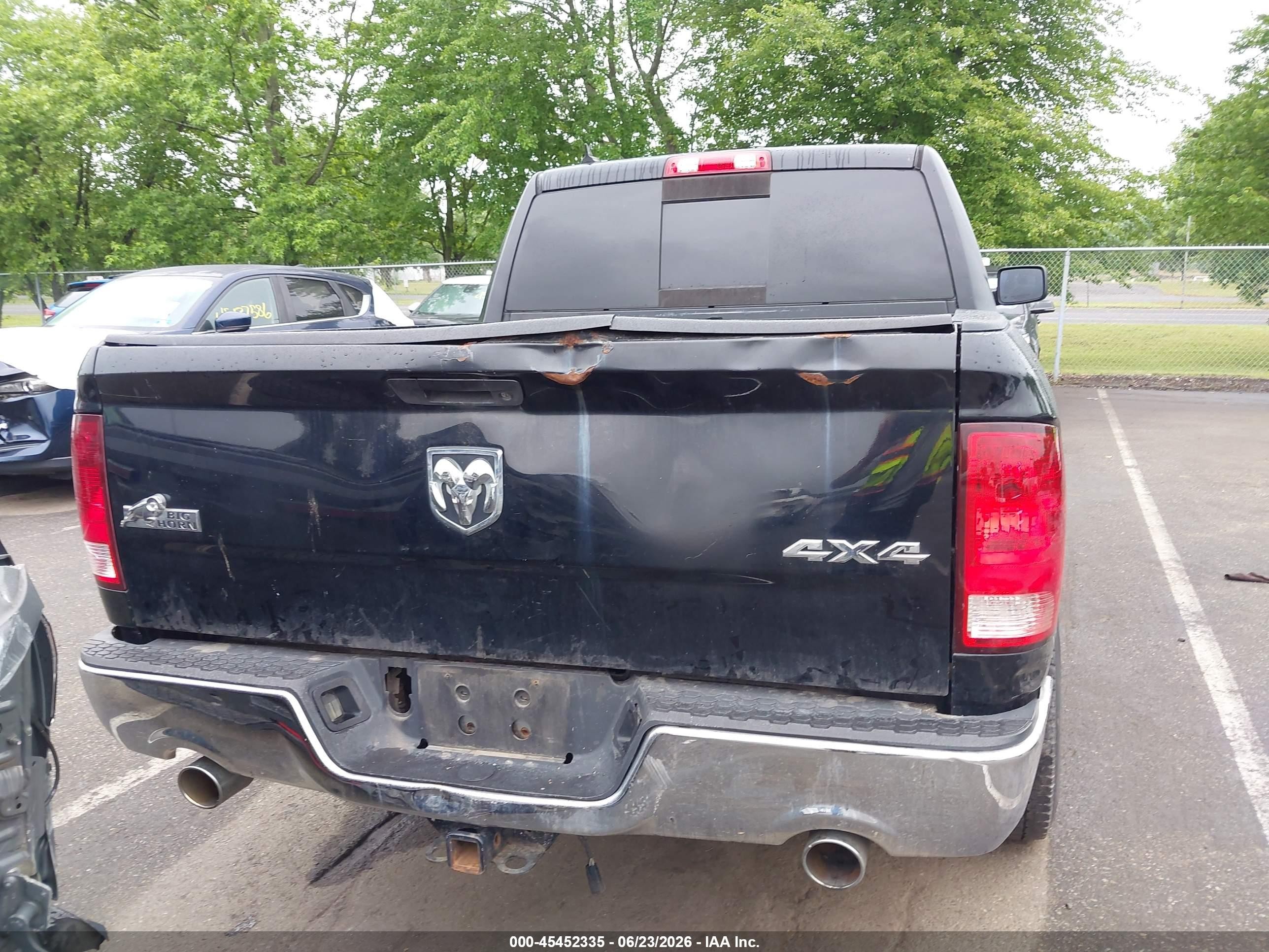 2013 Ram 1500 Big Horn Black vin: 1C6RR7LT6DS657463