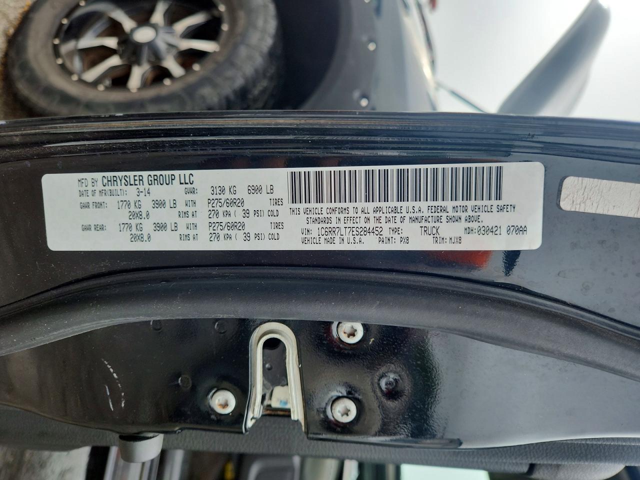 2014 Ram 1500 Slt Черный vin: 1C6RR7LT7ES284452