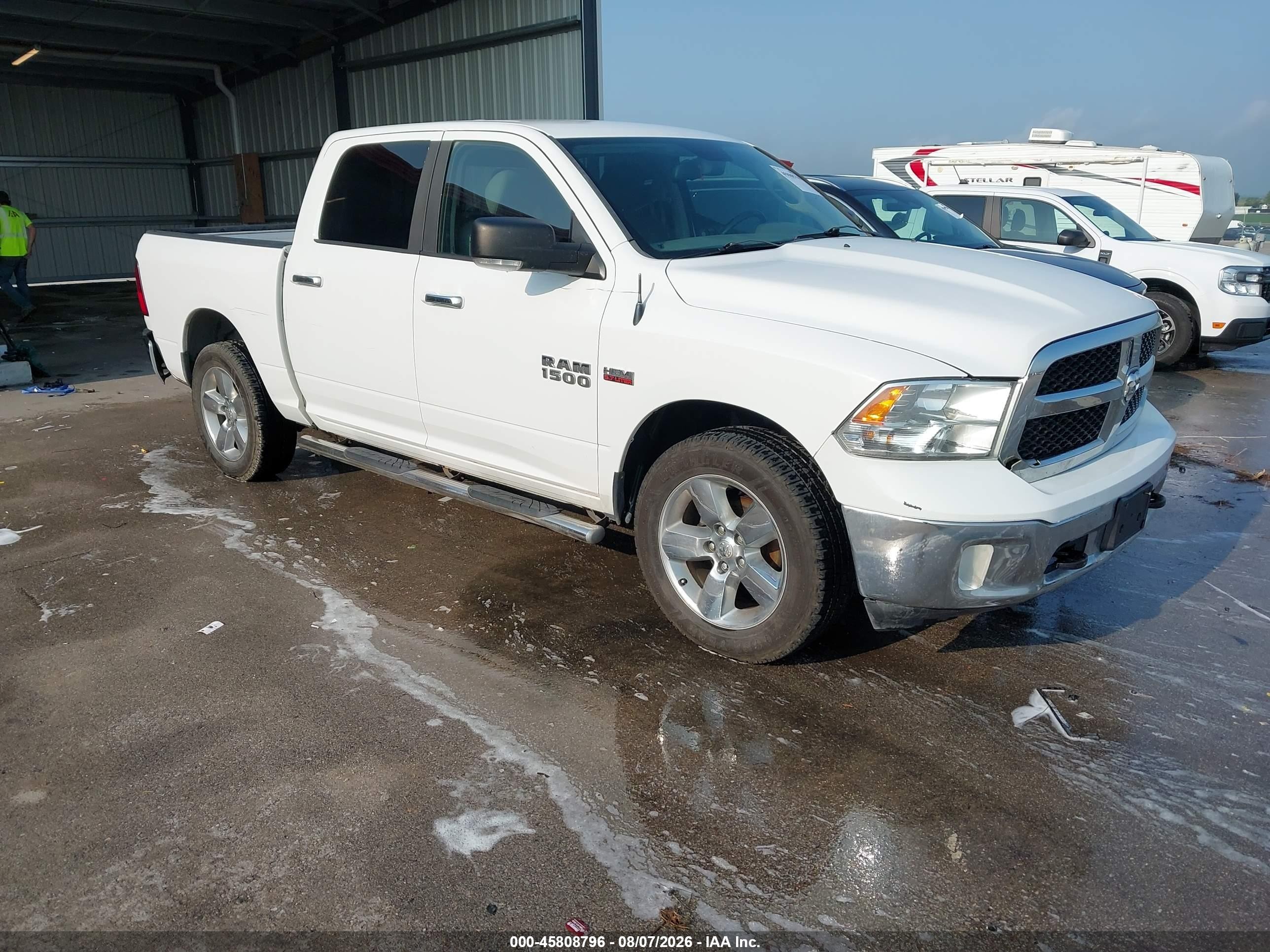 2014 Ram 1500 Big Horn White vin: 1C6RR7LT7ES296519