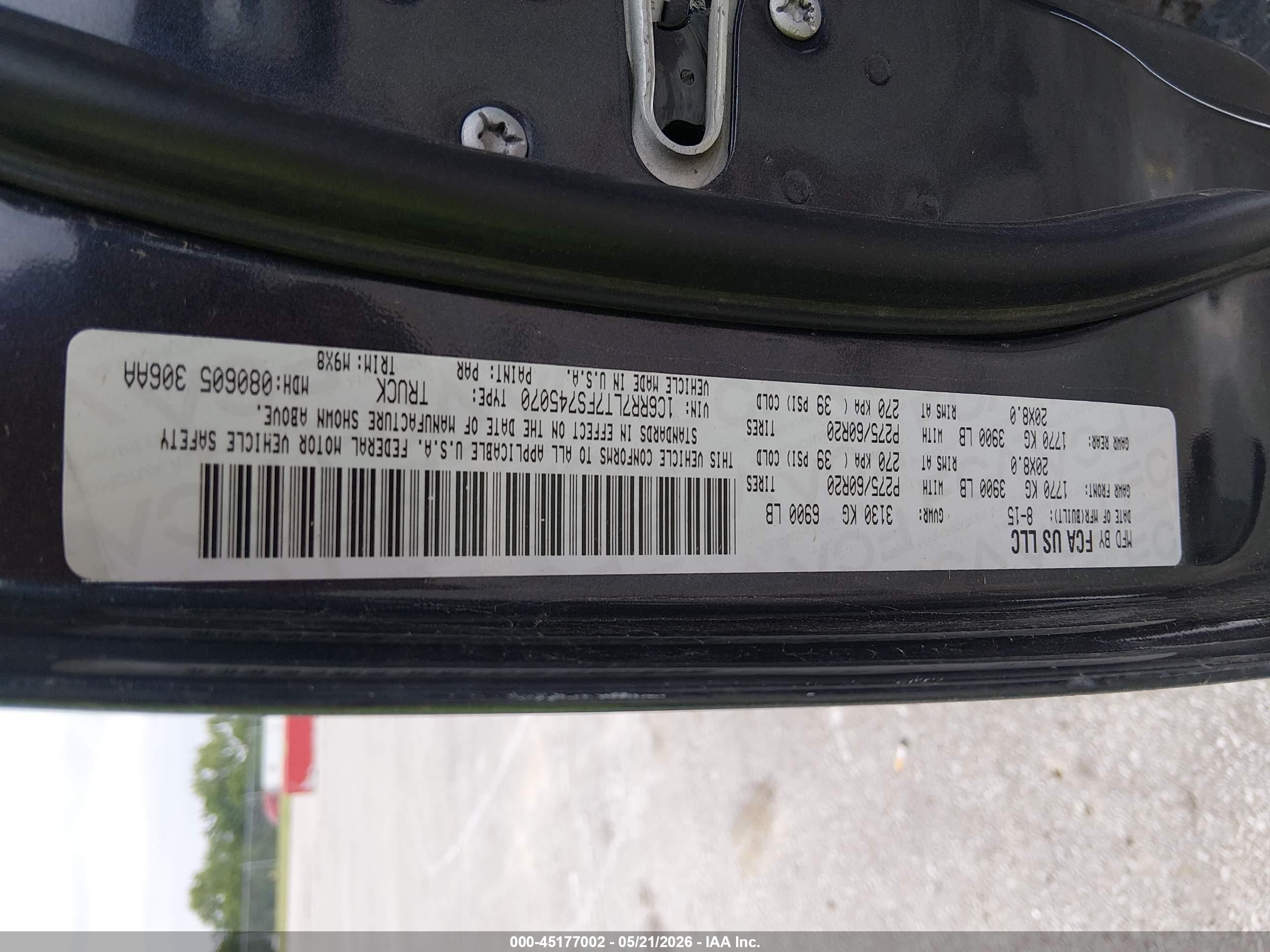 2015 Ram 1500 Big Horn Blue vin: 1C6RR7LT7FS745070