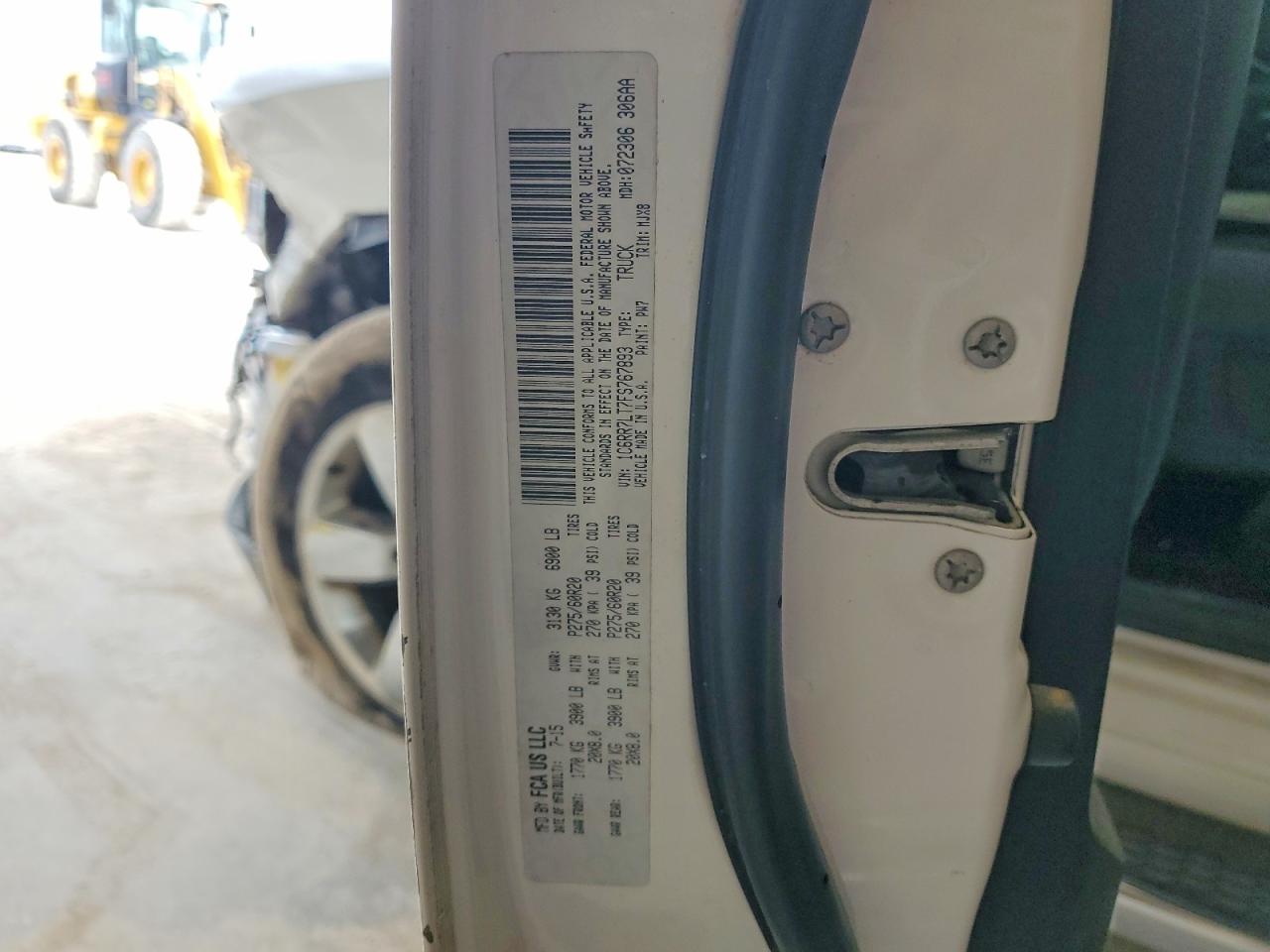 2015 Ram 1500 White vin: 1C6RR7LT7FS767893