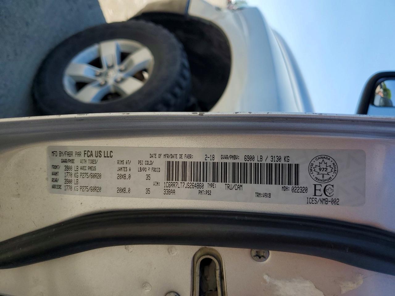 2018 Ram 1500 Slt Silver vin: 1C6RR7LT7JS264860