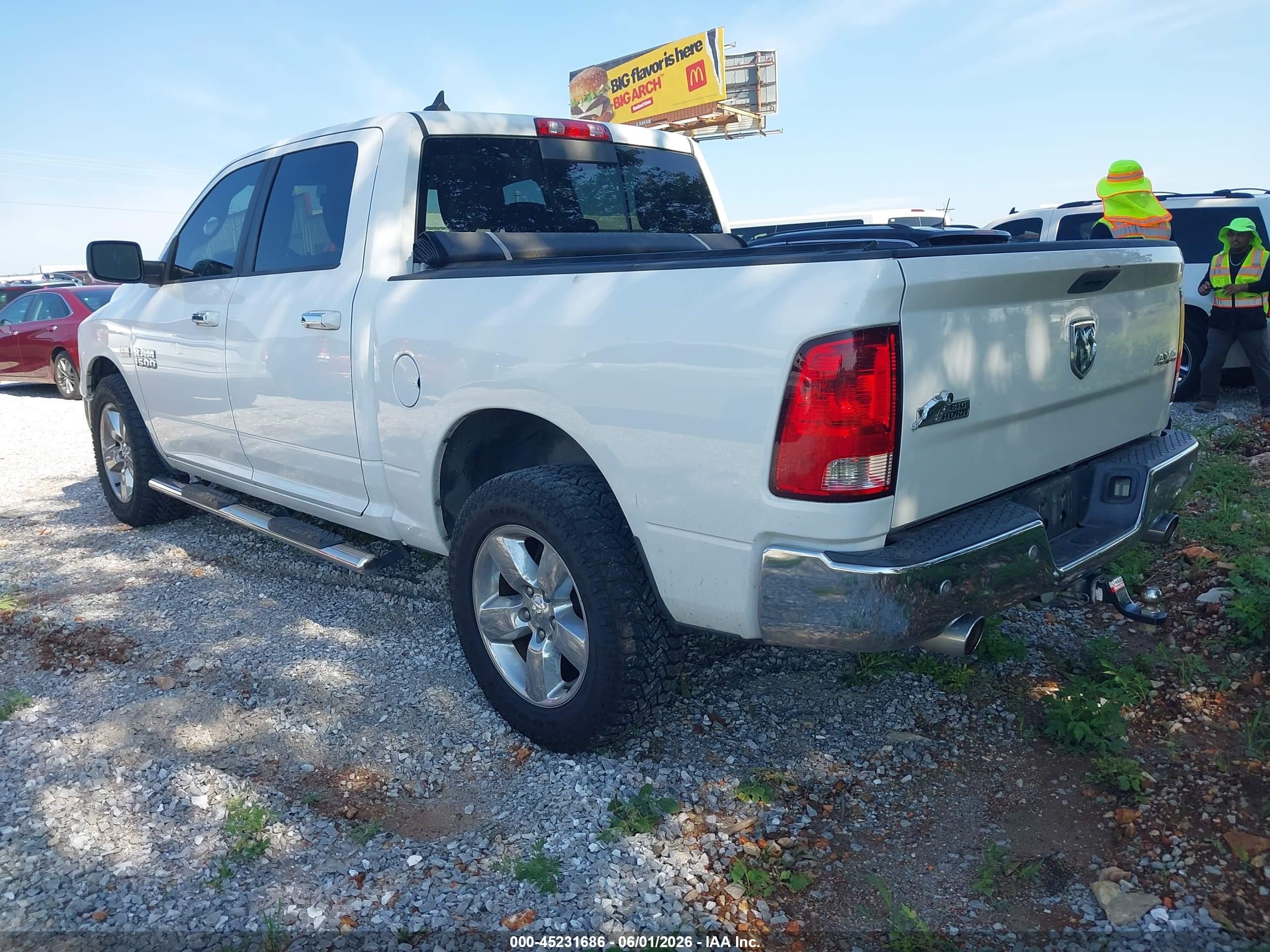2014 Ram 1500 Big Horn White vin: 1C6RR7LT8ES193674