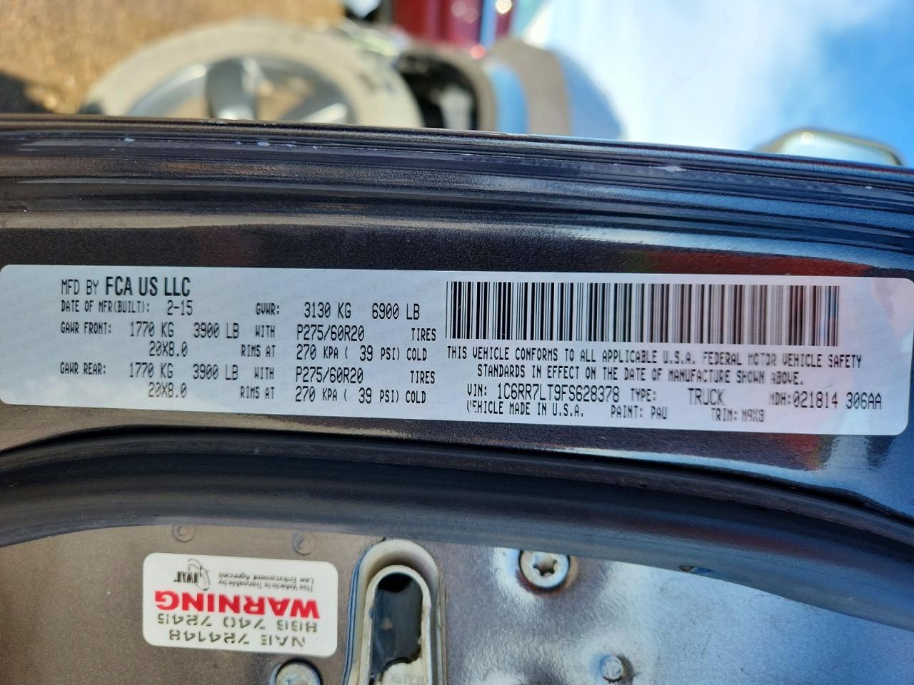 2015 Ram 1500 Slt Gray vin: 1C6RR7LT9FS628378