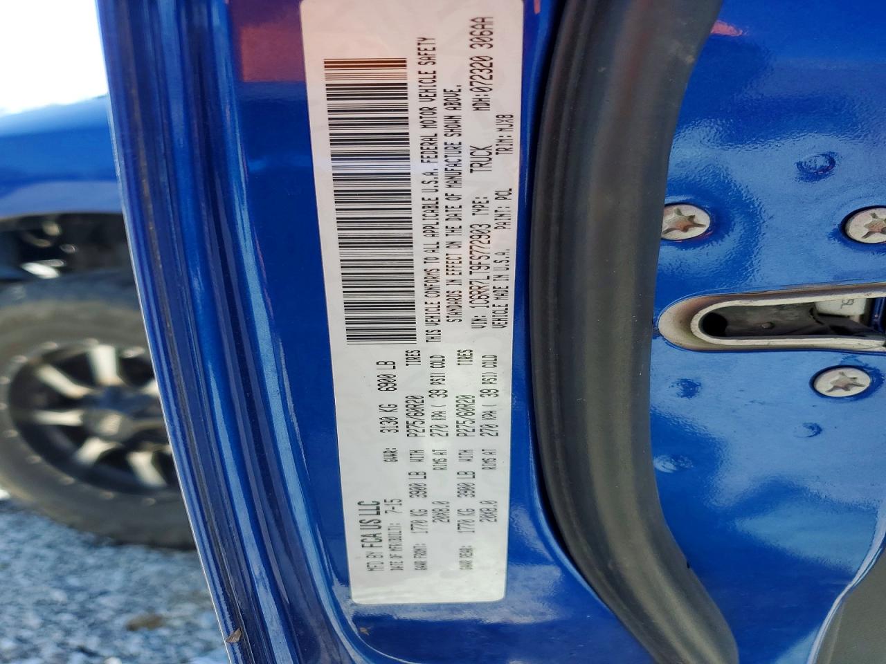 2015 Ram 1500 Slt Blue vin: 1C6RR7LT9FS772903