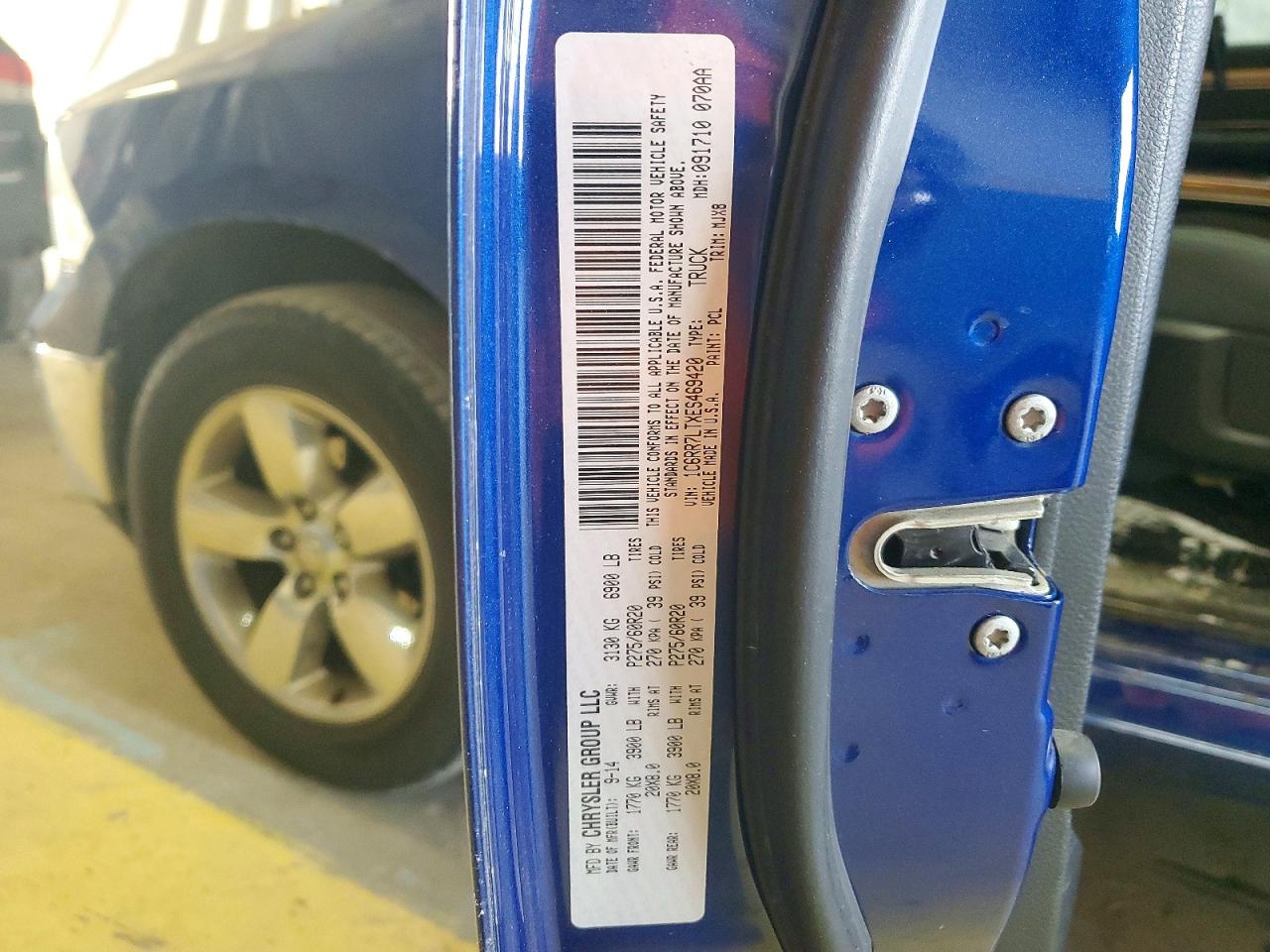 2014 Ram 1500 Slt Blue vin: 1C6RR7LTXES469420