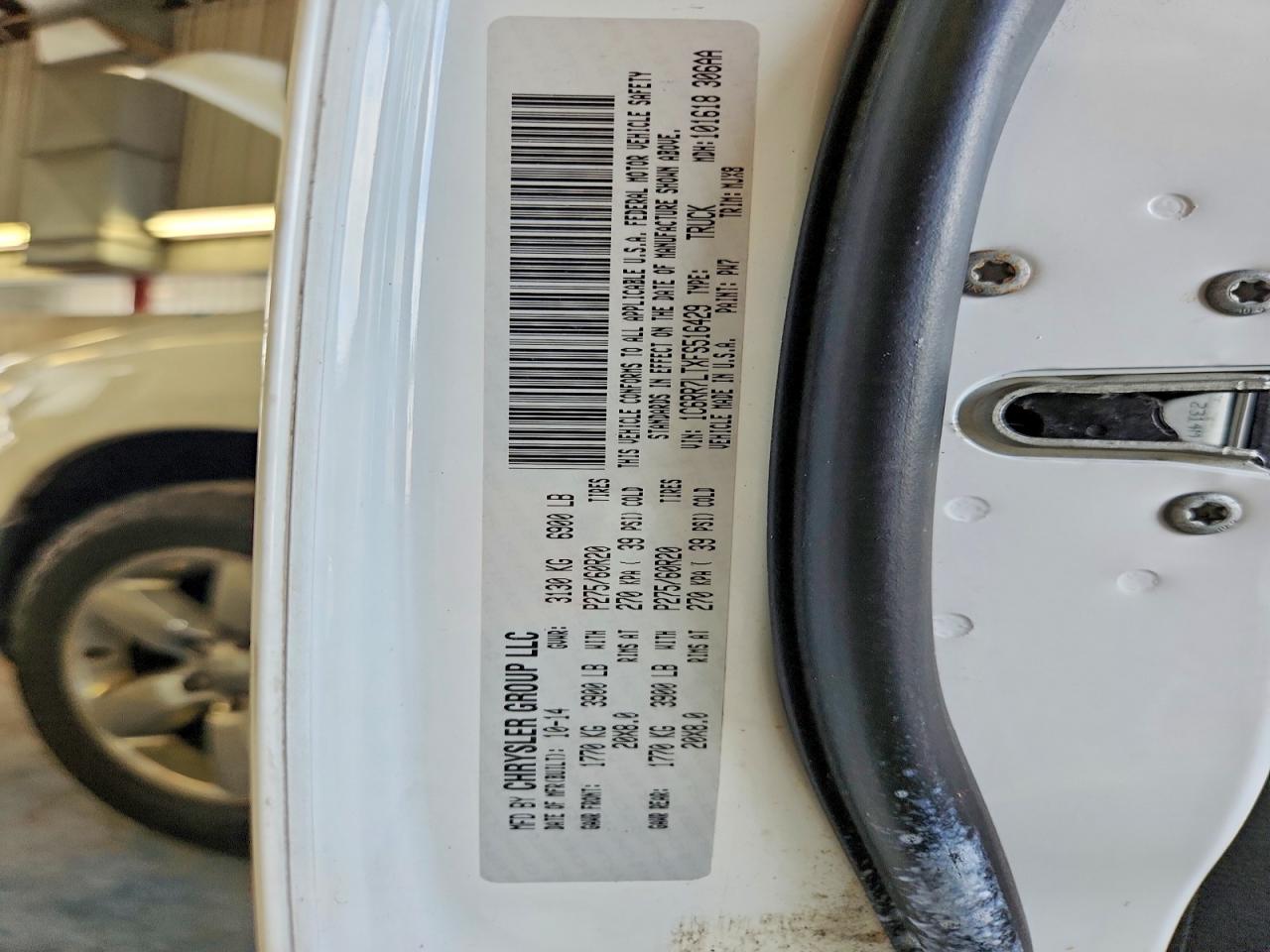 2015 Ram 1500 Slt White vin: 1C6RR7LTXFS516429