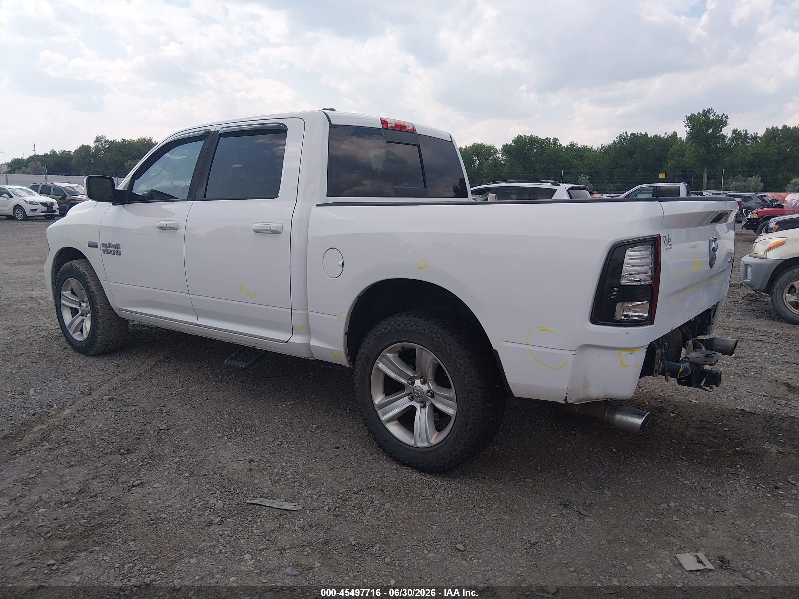 2013 Ram 1500 Sport Yellow vin: 1C6RR7MT1DS708902