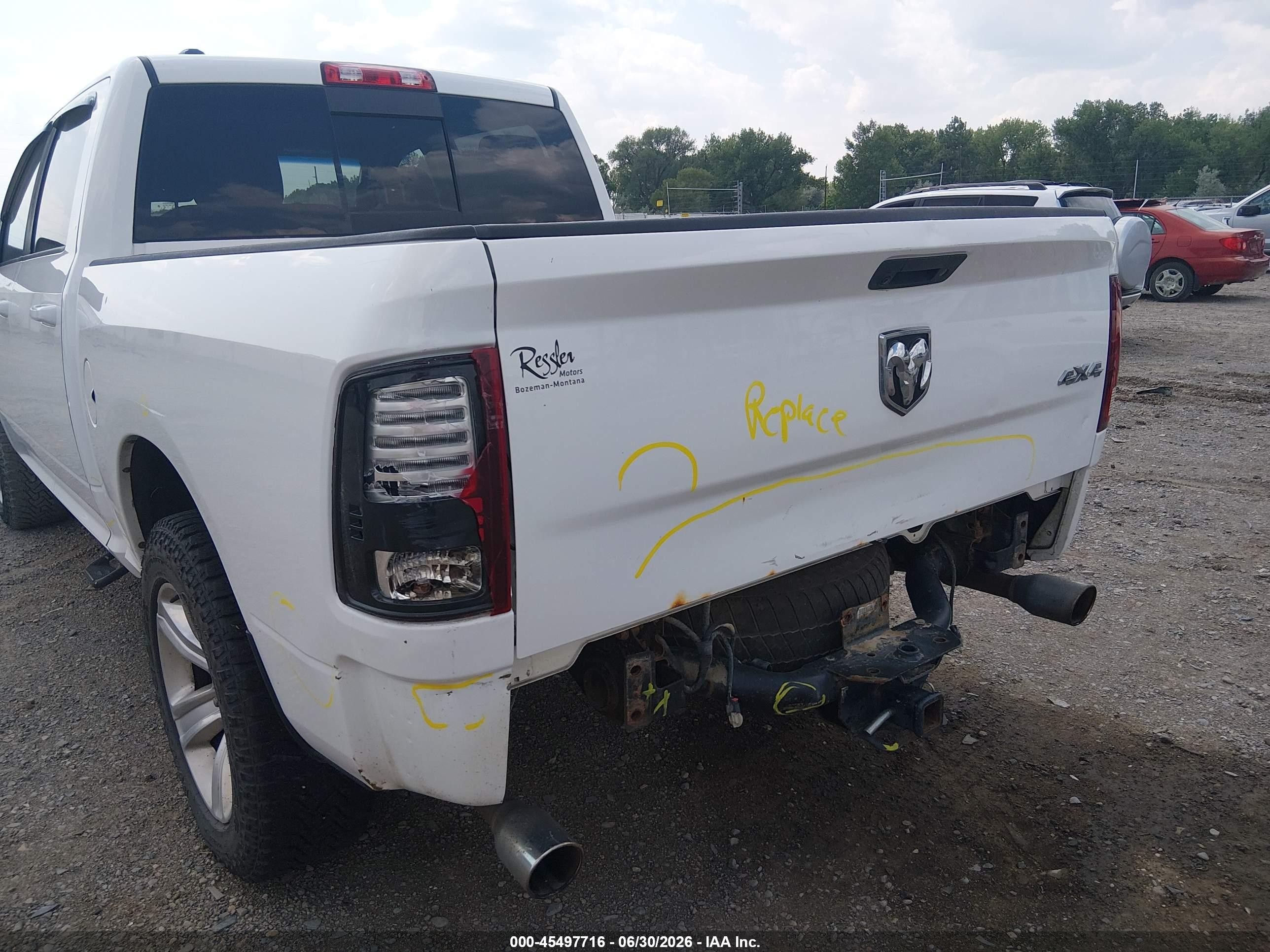 2013 Ram 1500 Sport Yellow vin: 1C6RR7MT1DS708902