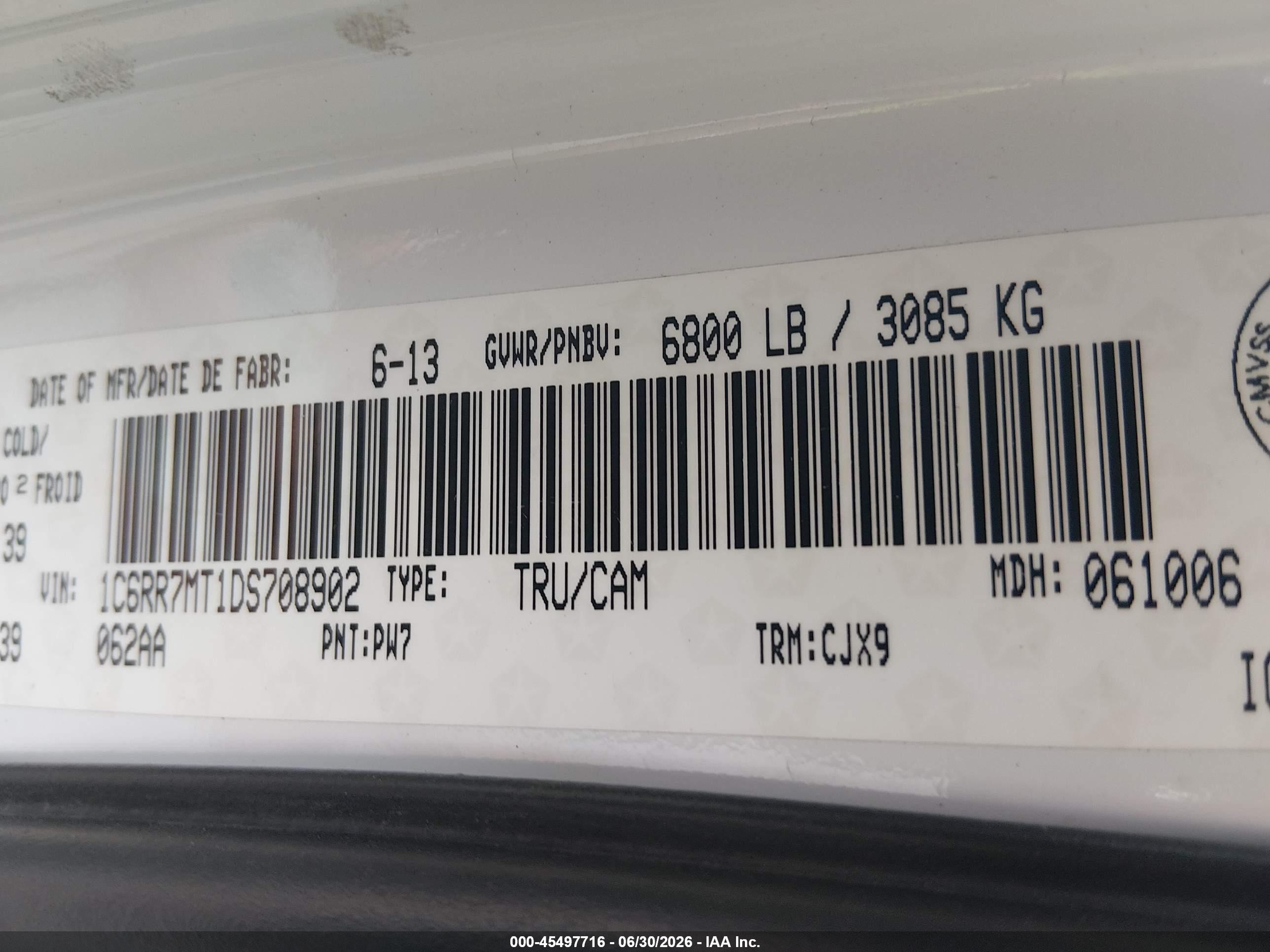 2013 Ram 1500 Sport Yellow vin: 1C6RR7MT1DS708902