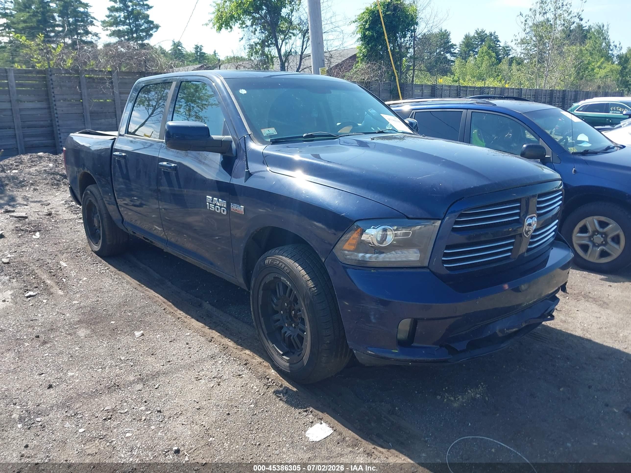 2014 Ram 1500 Sport Синий vin: 1C6RR7MT2ES188677