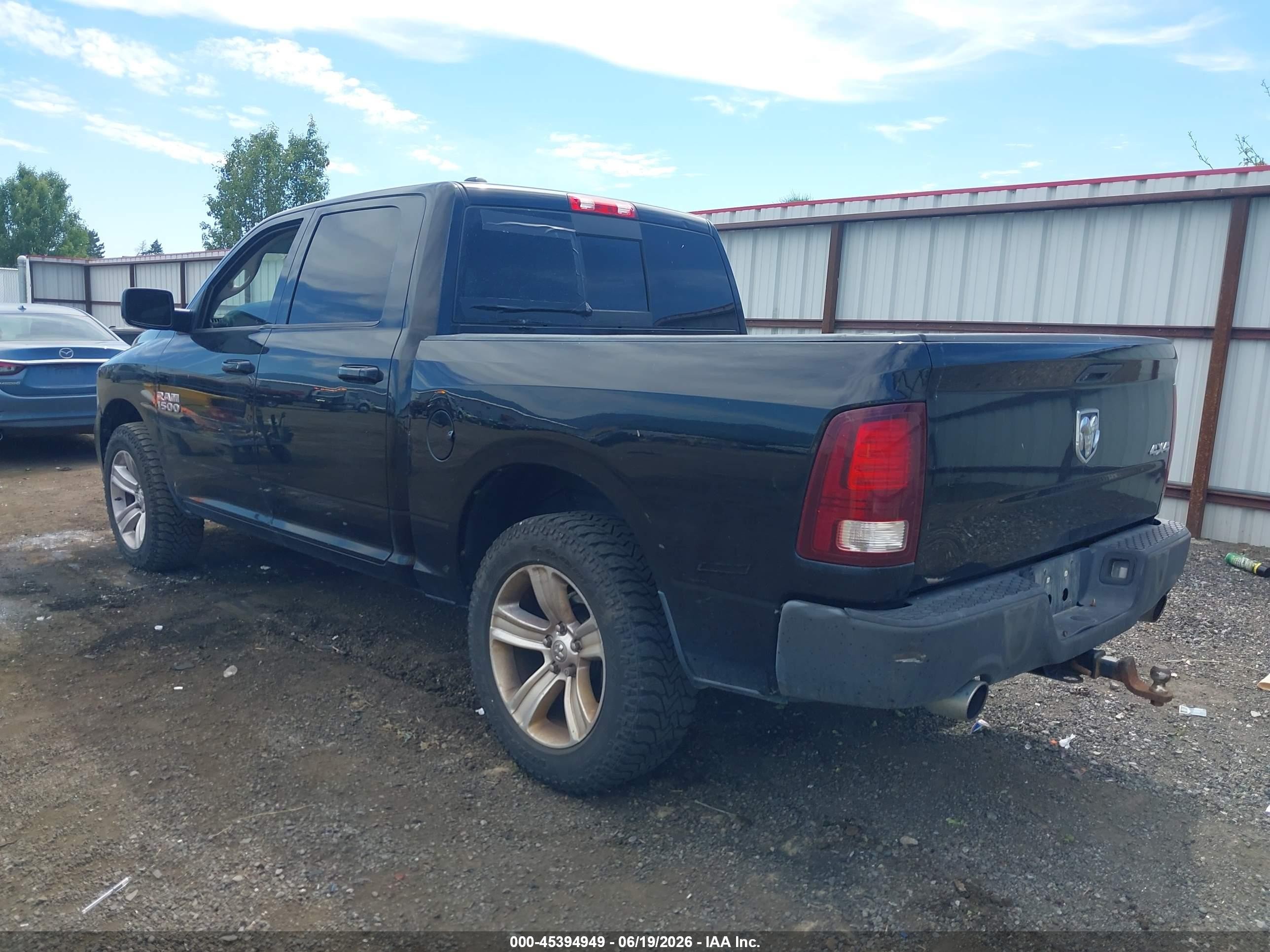 2013 Ram 1500 Sport Black vin: 1C6RR7MT3DS581733