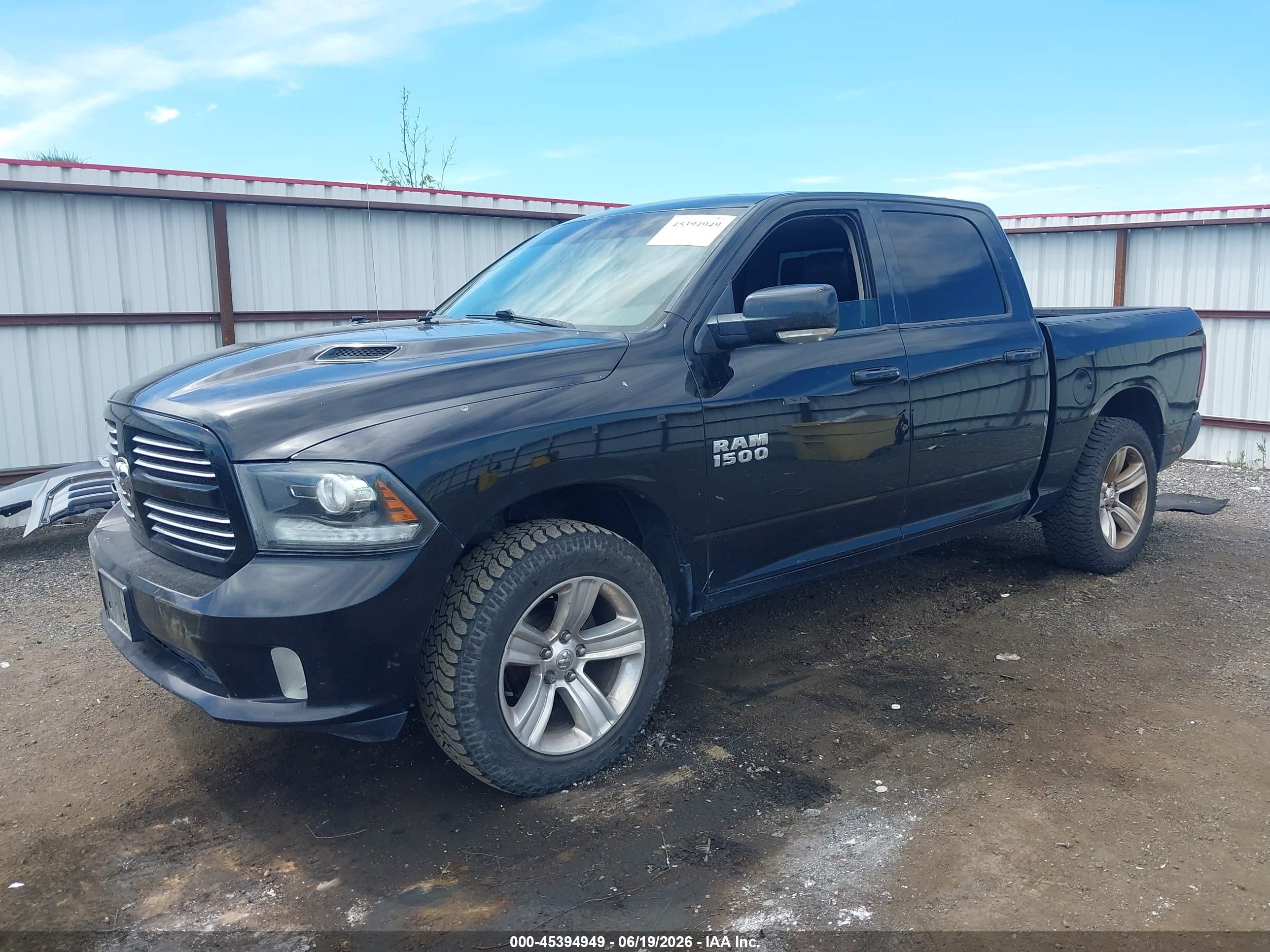 2013 Ram 1500 Sport Black vin: 1C6RR7MT3DS581733