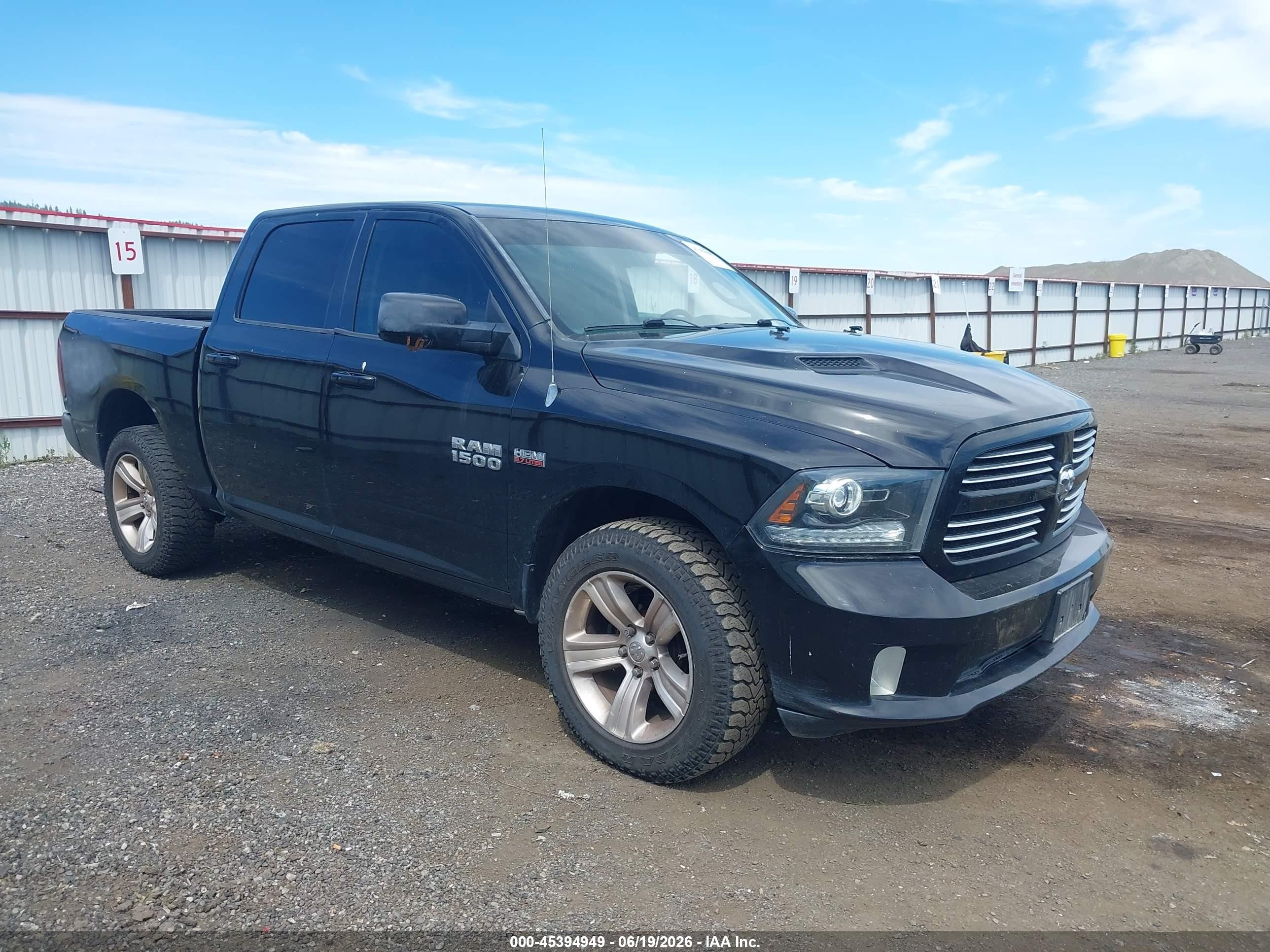 2013 Ram 1500 Sport Черный vin: 1C6RR7MT3DS581733