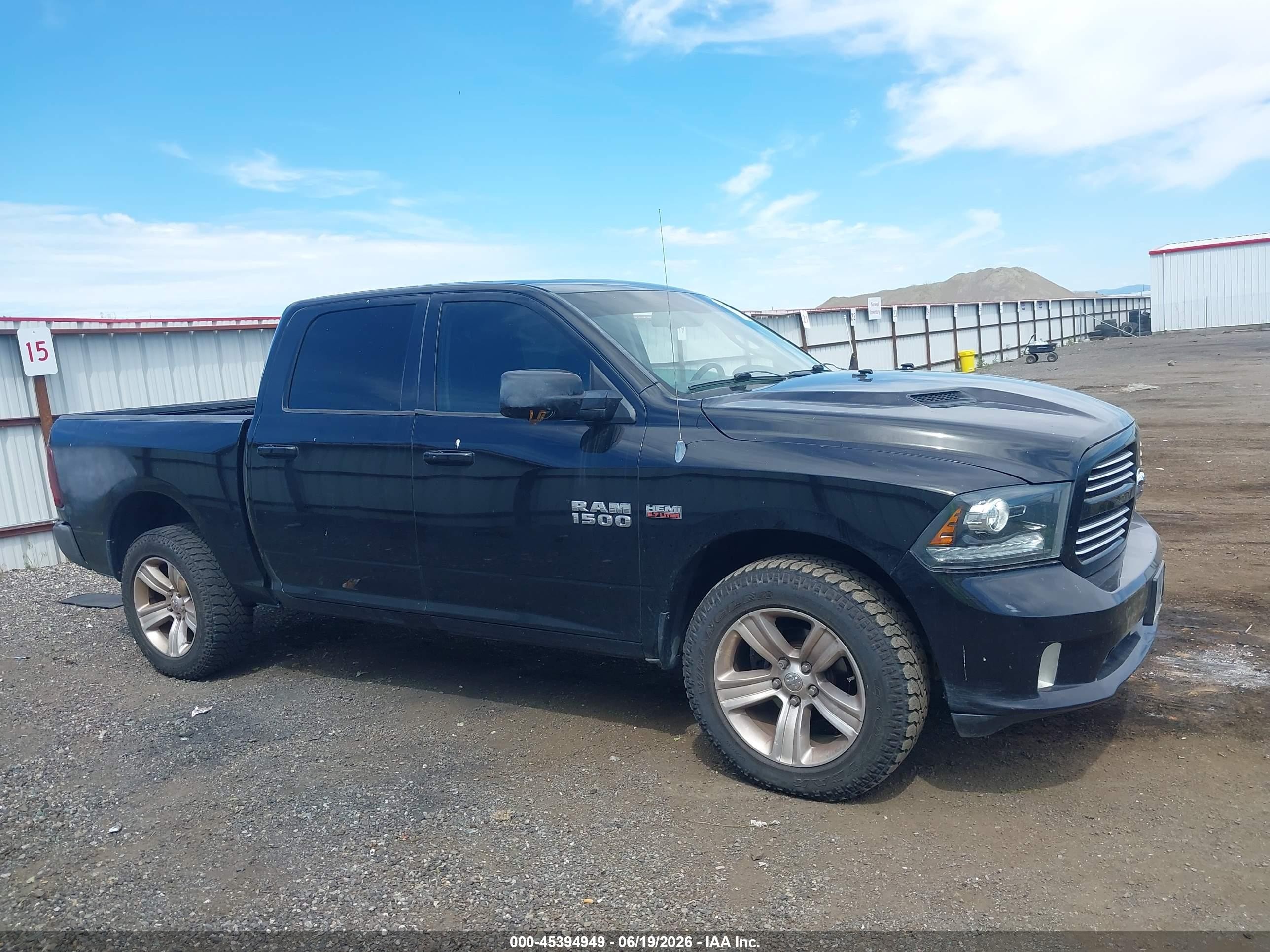 2013 Ram 1500 Sport Black vin: 1C6RR7MT3DS581733