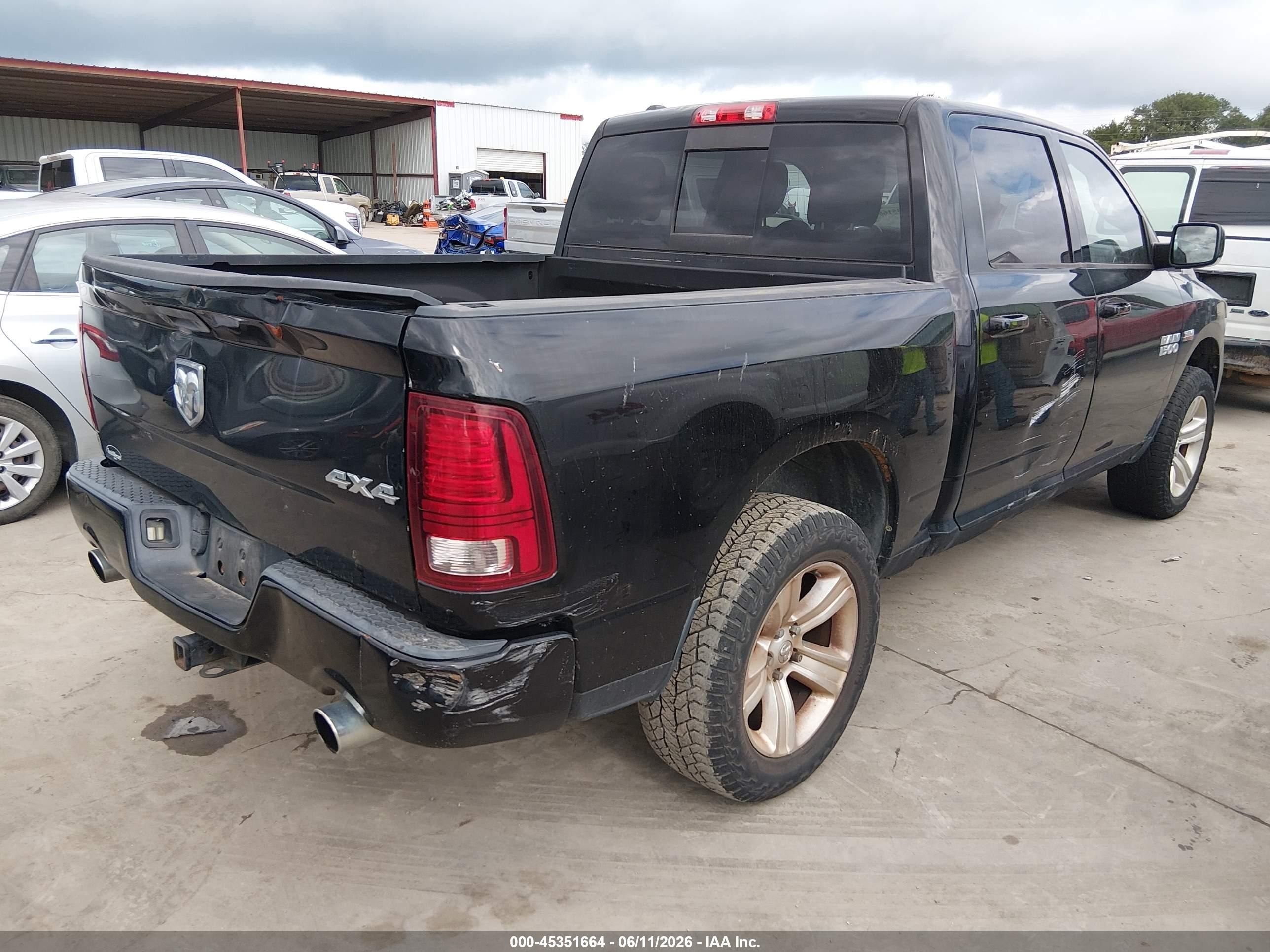 2013 Ram 1500 Sport Black vin: 1C6RR7MT3DS619266