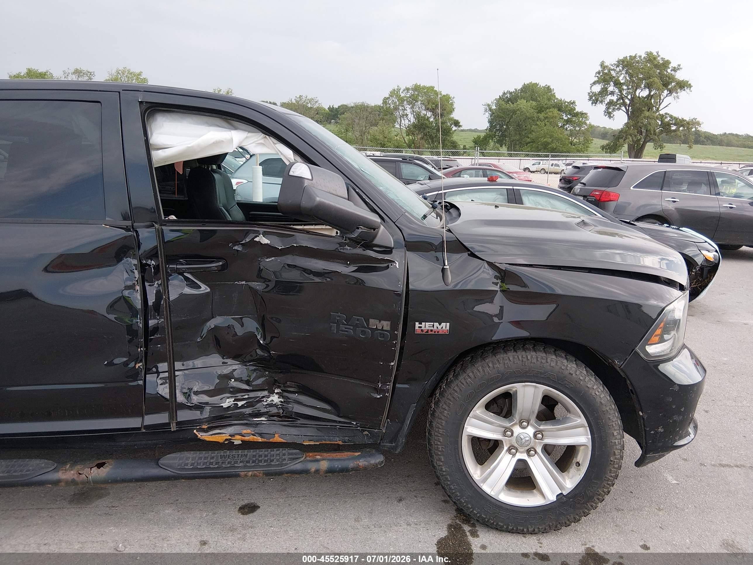 2015 Ram 1500 Sport Black vin: 1C6RR7MT6FS633746
