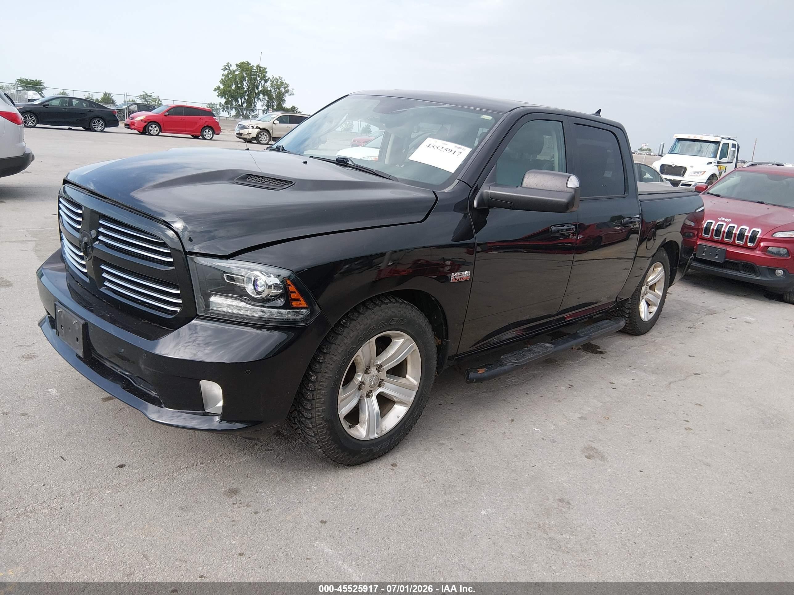 2015 Ram 1500 Sport Black vin: 1C6RR7MT6FS633746